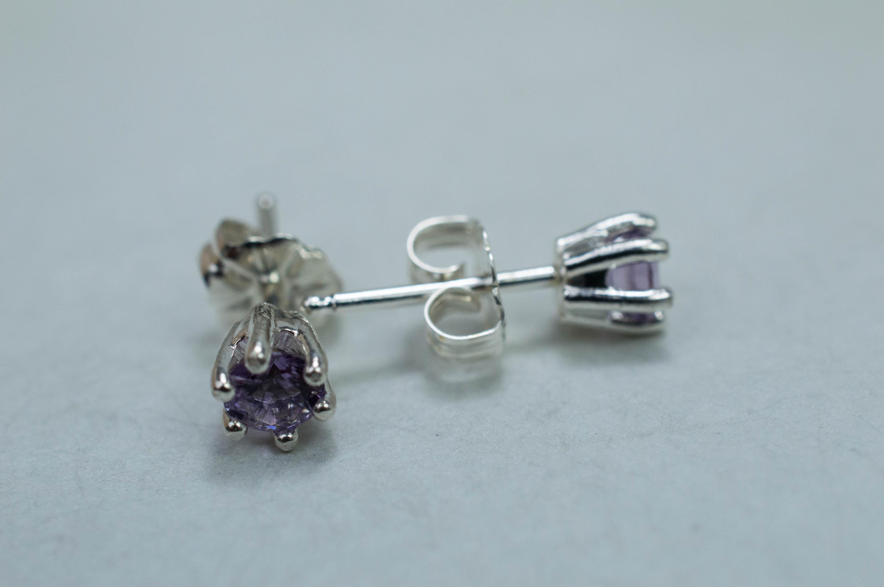 Scapolite Earrings, Natural Untreated Tanzania Purple Scapolite; 0.385cts - Mark Oliver Gems