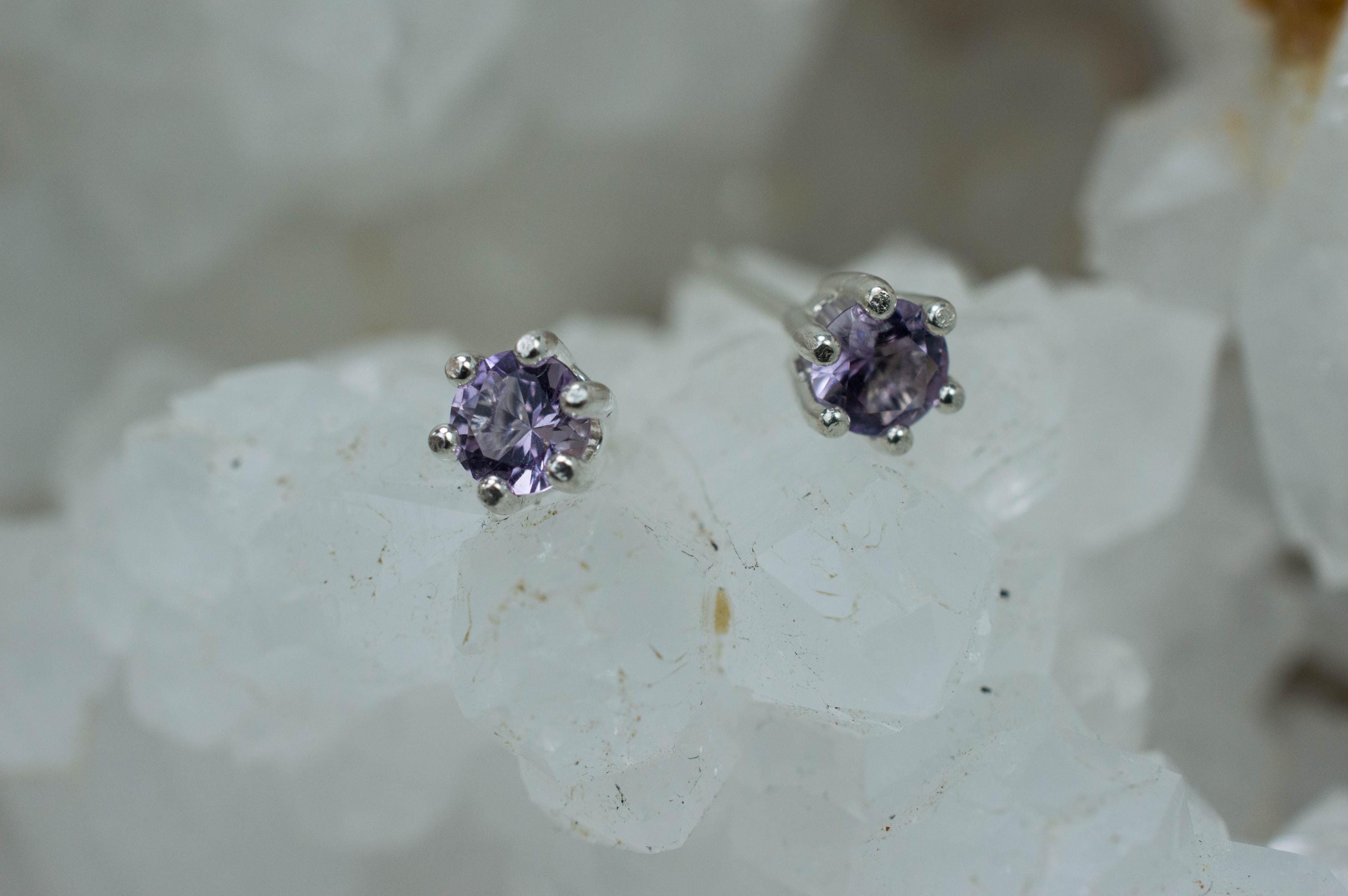 Scapolite Earrings, Natural Untreated Tanzania Purple Scapolite; 0.385cts - Mark Oliver Gems