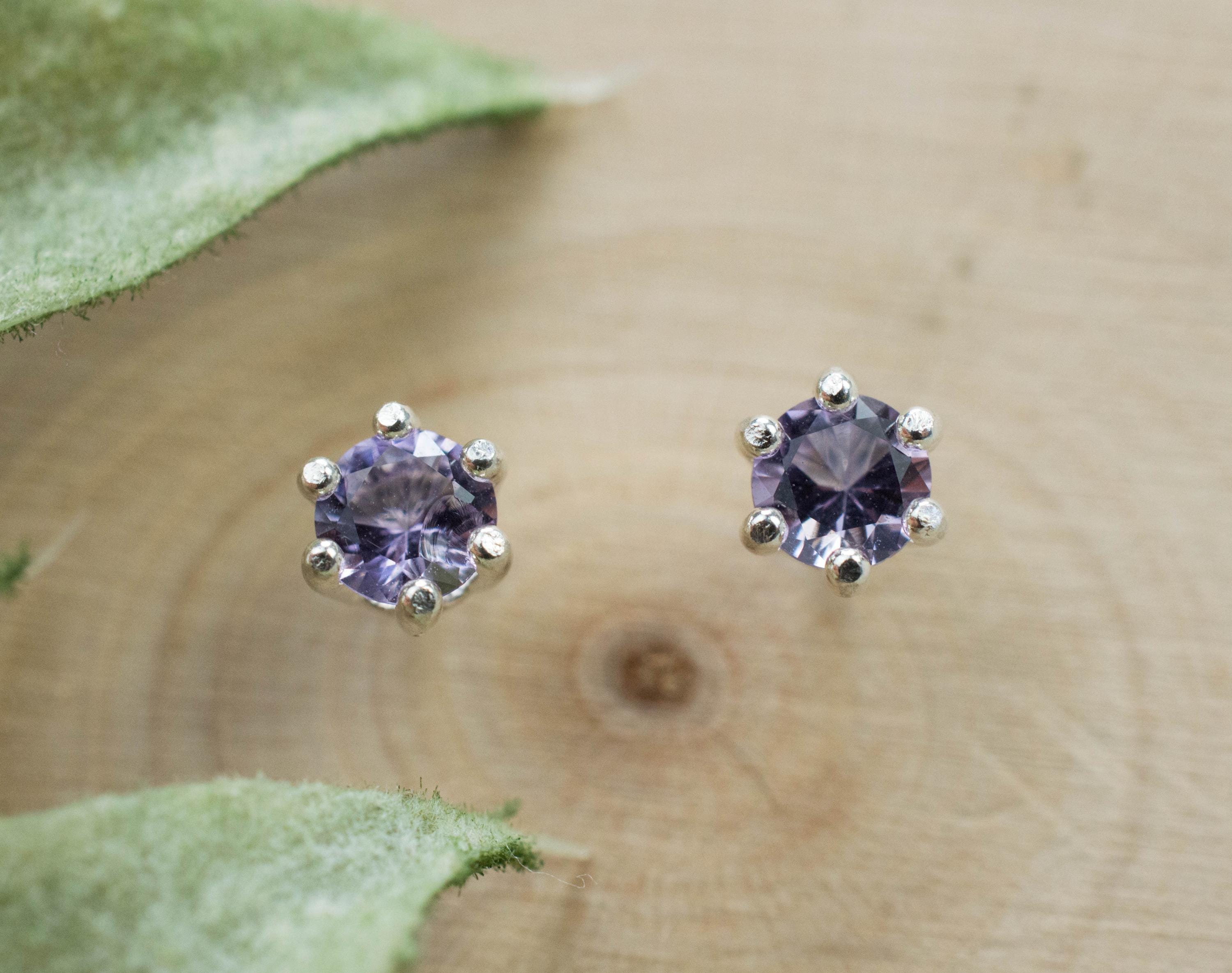 Scapolite Earrings, Natural Untreated Tanzania Purple Scapolite; 0.385cts - Mark Oliver Gems