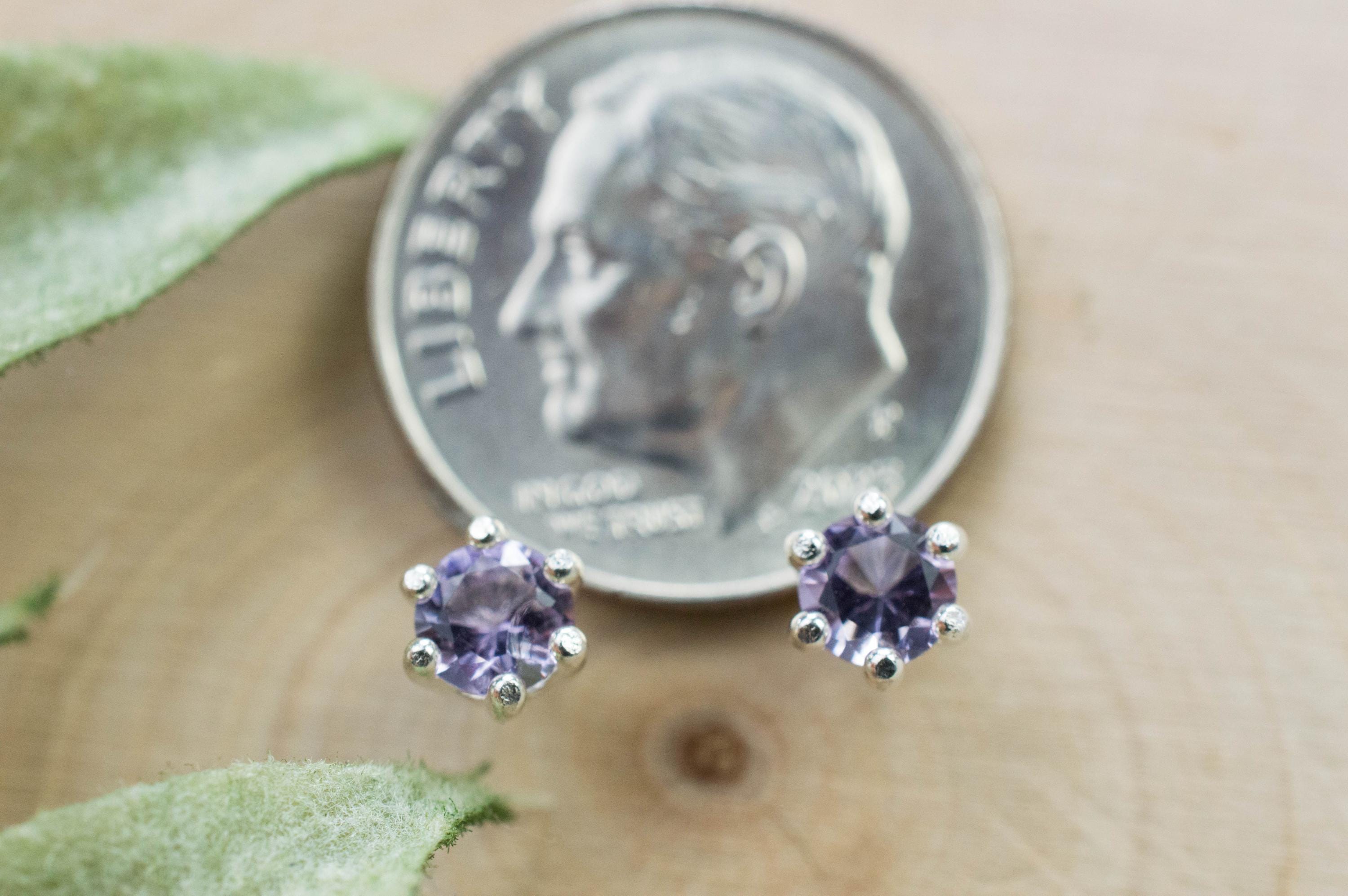 Scapolite Earrings, Natural Untreated Tanzania Purple Scapolite; 0.385cts - Mark Oliver Gems