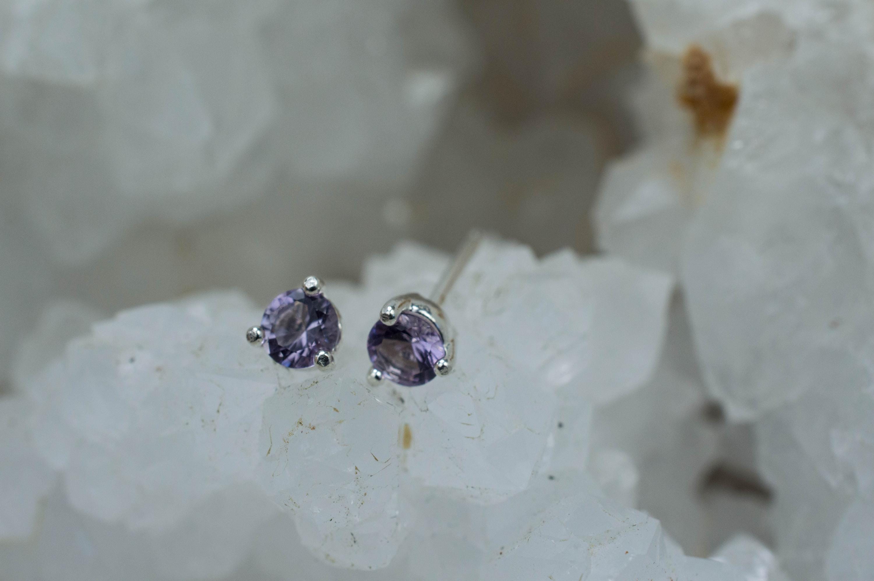 Scapolite Earrings, Natural Untreated Tanzania Purple Scapolite; 0.390cts - Mark Oliver Gems