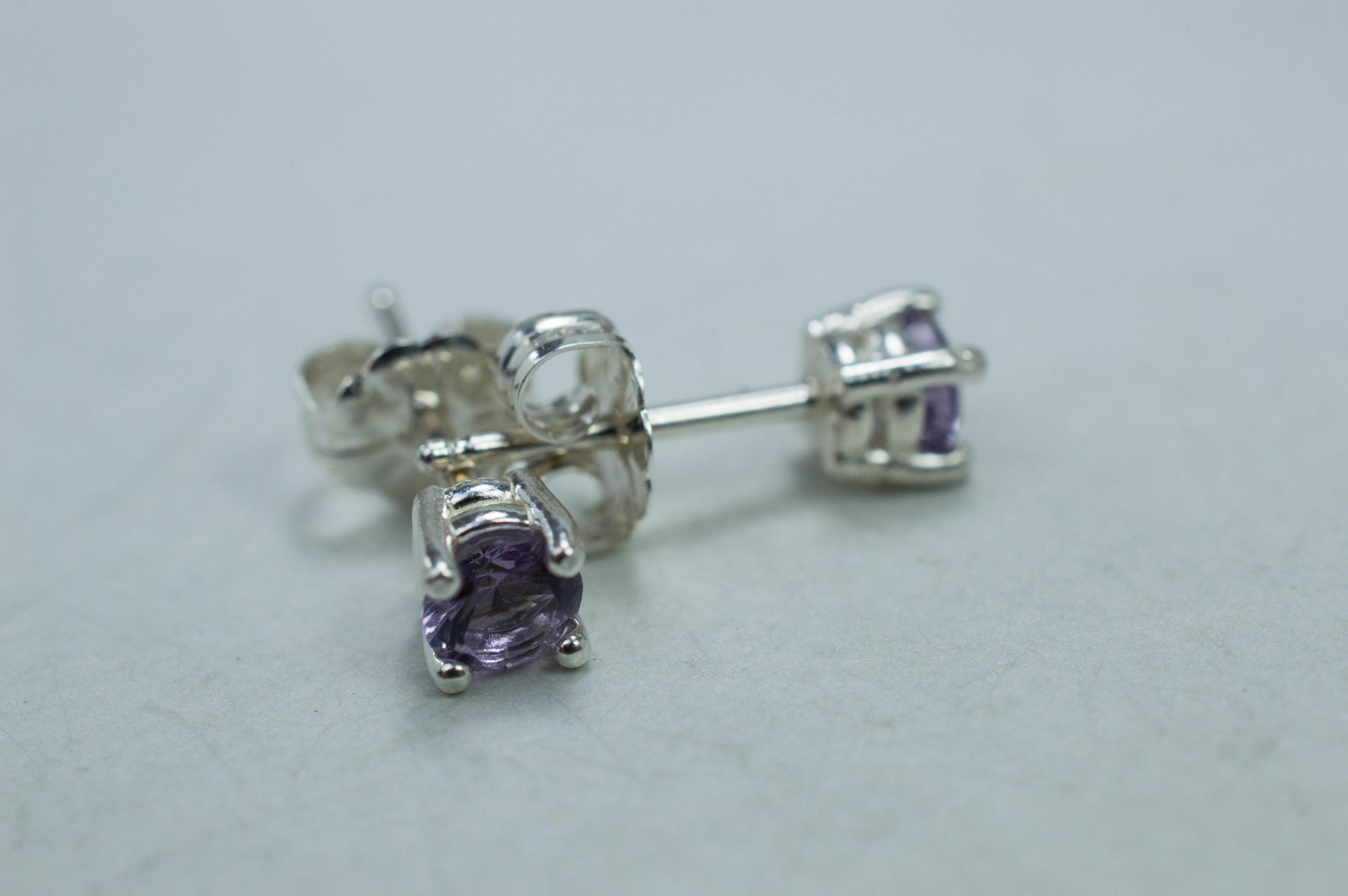 Scapolite Earrings, Natural Untreated Tanzania Purple Scapolite; 0.405cts - Mark Oliver Gems
