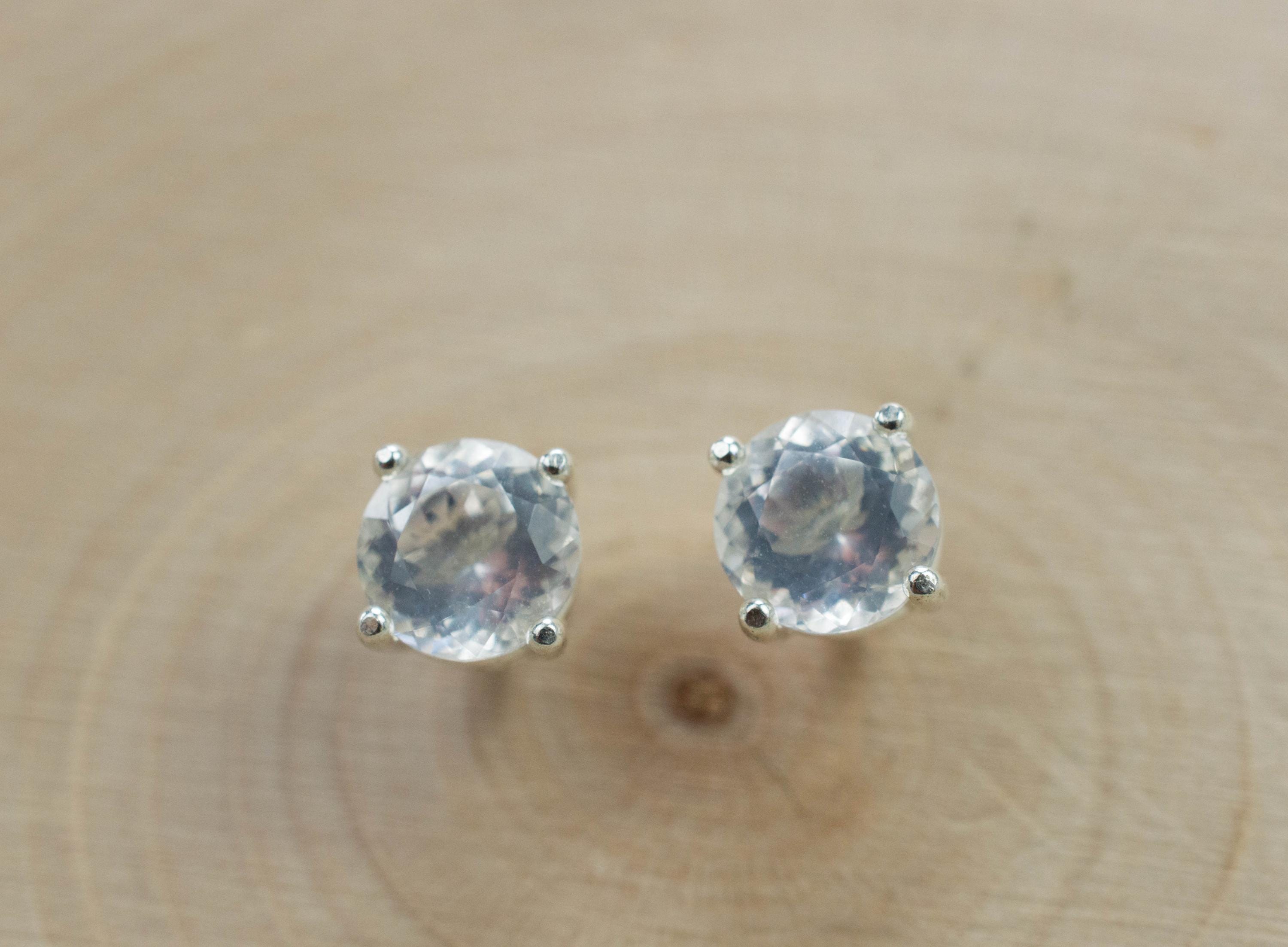 Moon Quartz Earrings, Genuine Untreated Brazilian Quartz; 1.550cts - Mark Oliver Gems