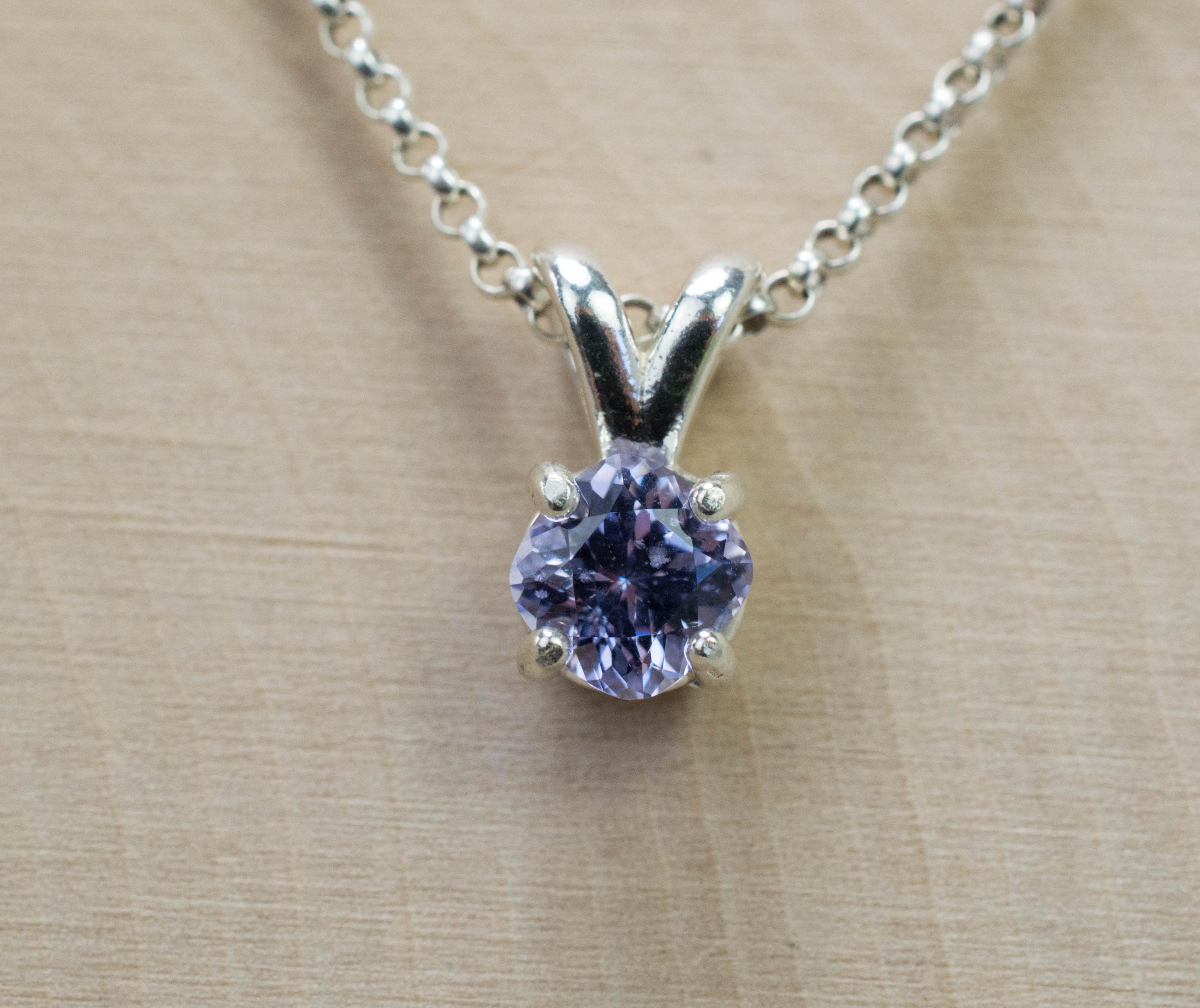 Lavender Spinel Pendant; Natural Untreated Vietnam Purple Spinel; 0.850cts - Mark Oliver Gems