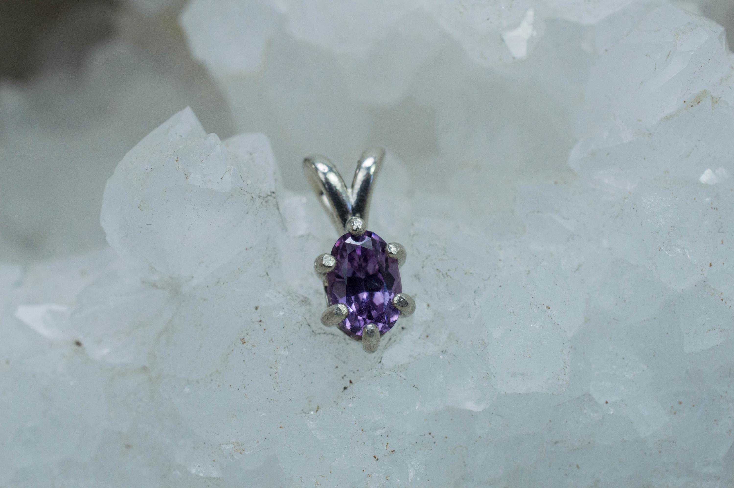Purple Spinel Pendant; Natural Untreated Vietnam Lavender Spinel; 0.715cts - Mark Oliver Gems