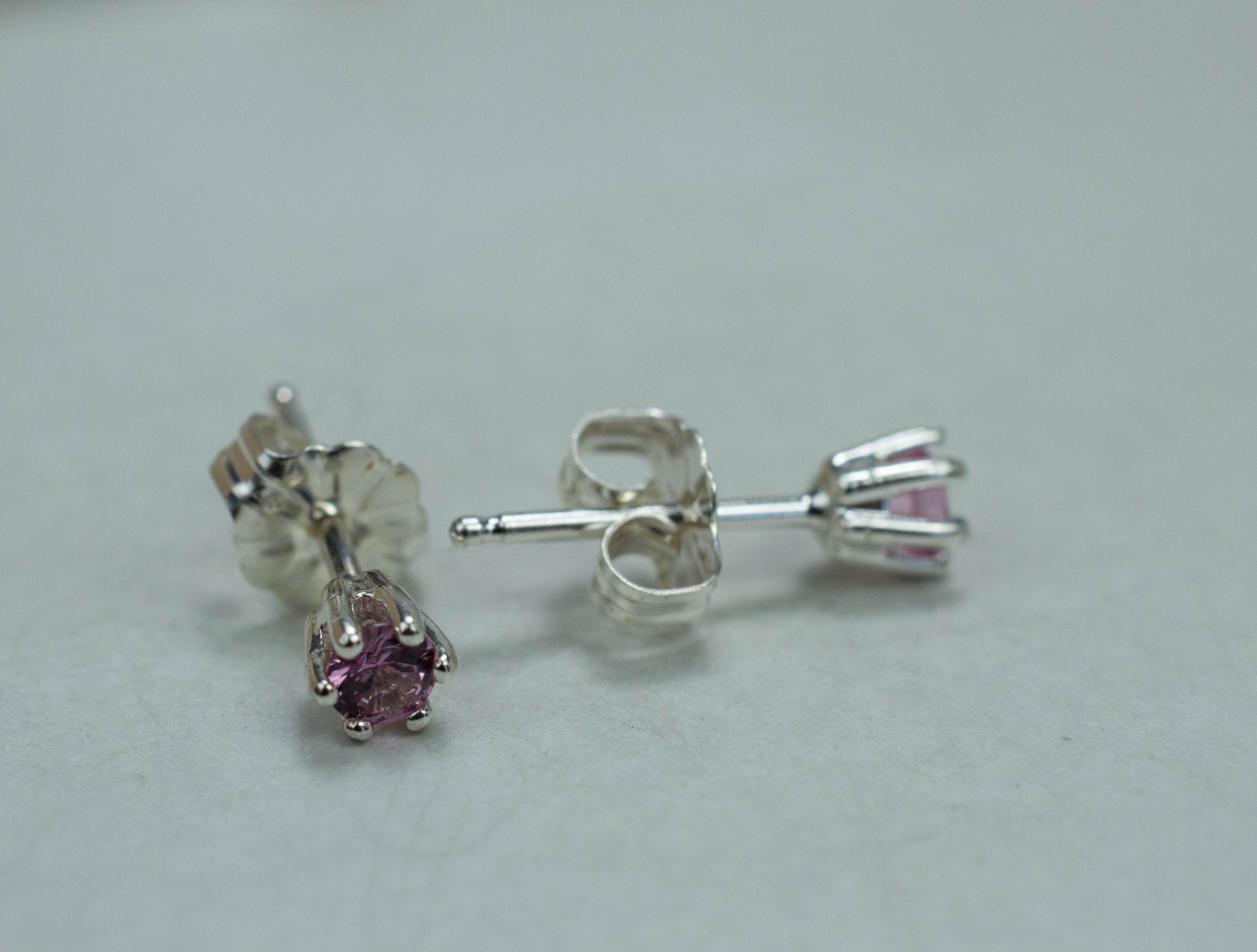 Pink Spinel Earrings; Natural Untreated Vietnam Spinel; 0.220cts - Mark Oliver Gems