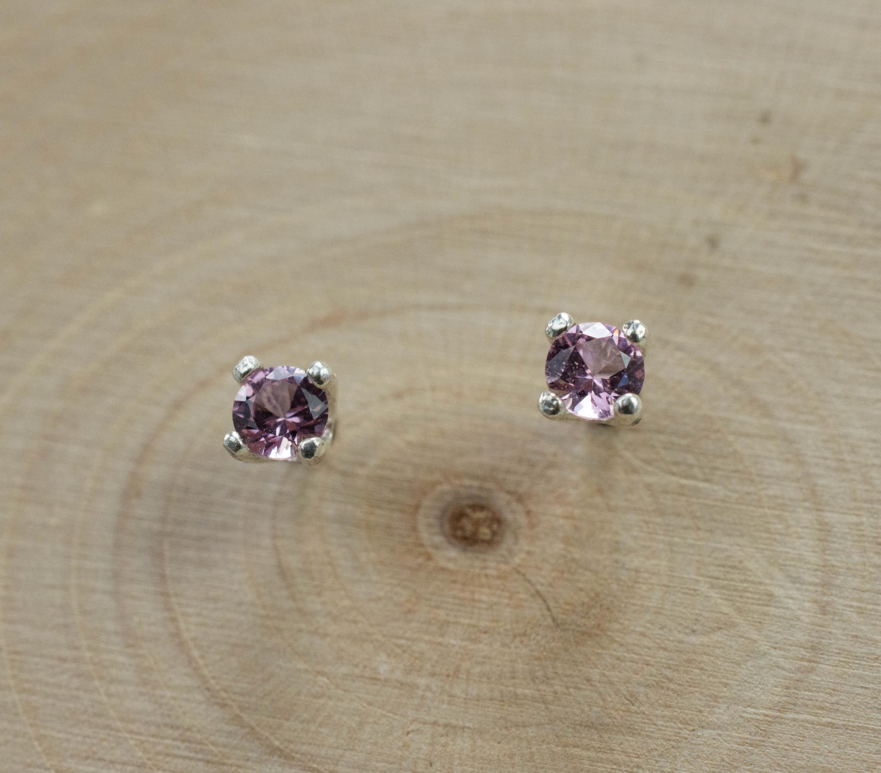 Pink Spinel Earrings; Natural Untreated Vietnam Spinel; 0.245cts - Mark Oliver Gems