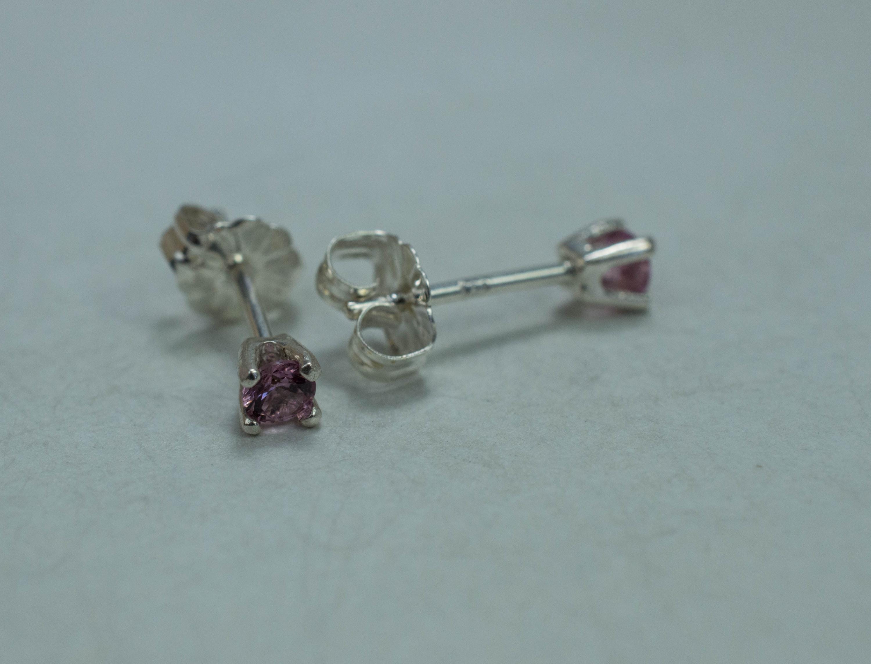 Pink Spinel Earrings; Natural Untreated Vietnam Spinel; 0.245cts - Mark Oliver Gems