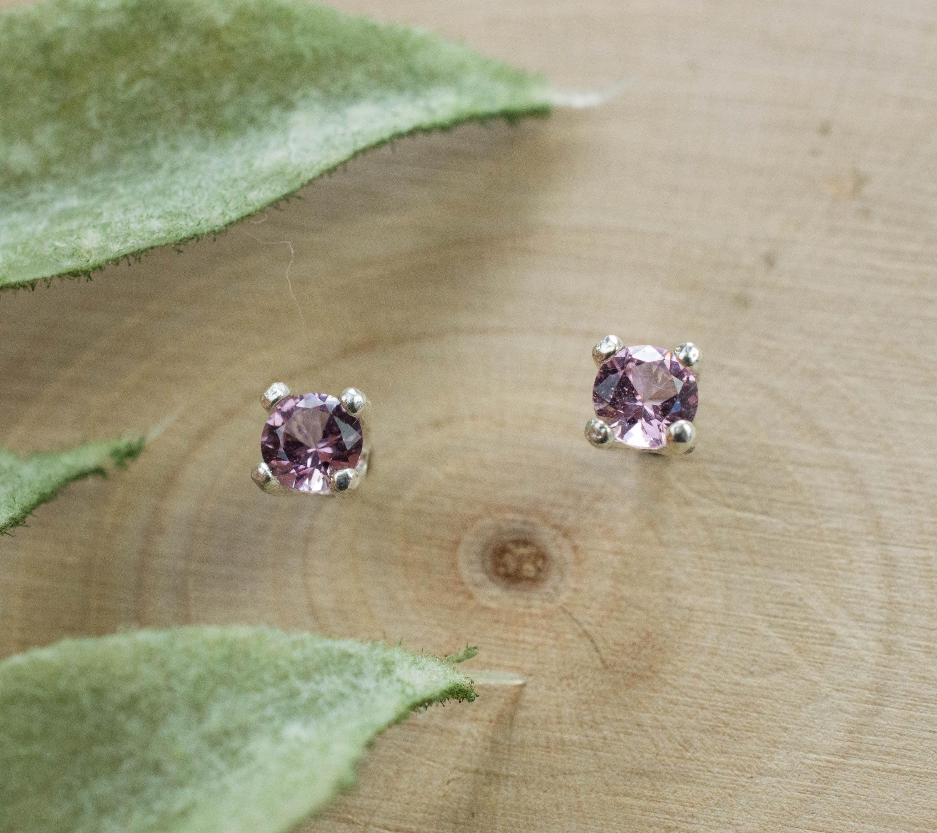 Pink Spinel Earrings; Natural Untreated Vietnam Spinel; 0.245cts - Mark Oliver Gems