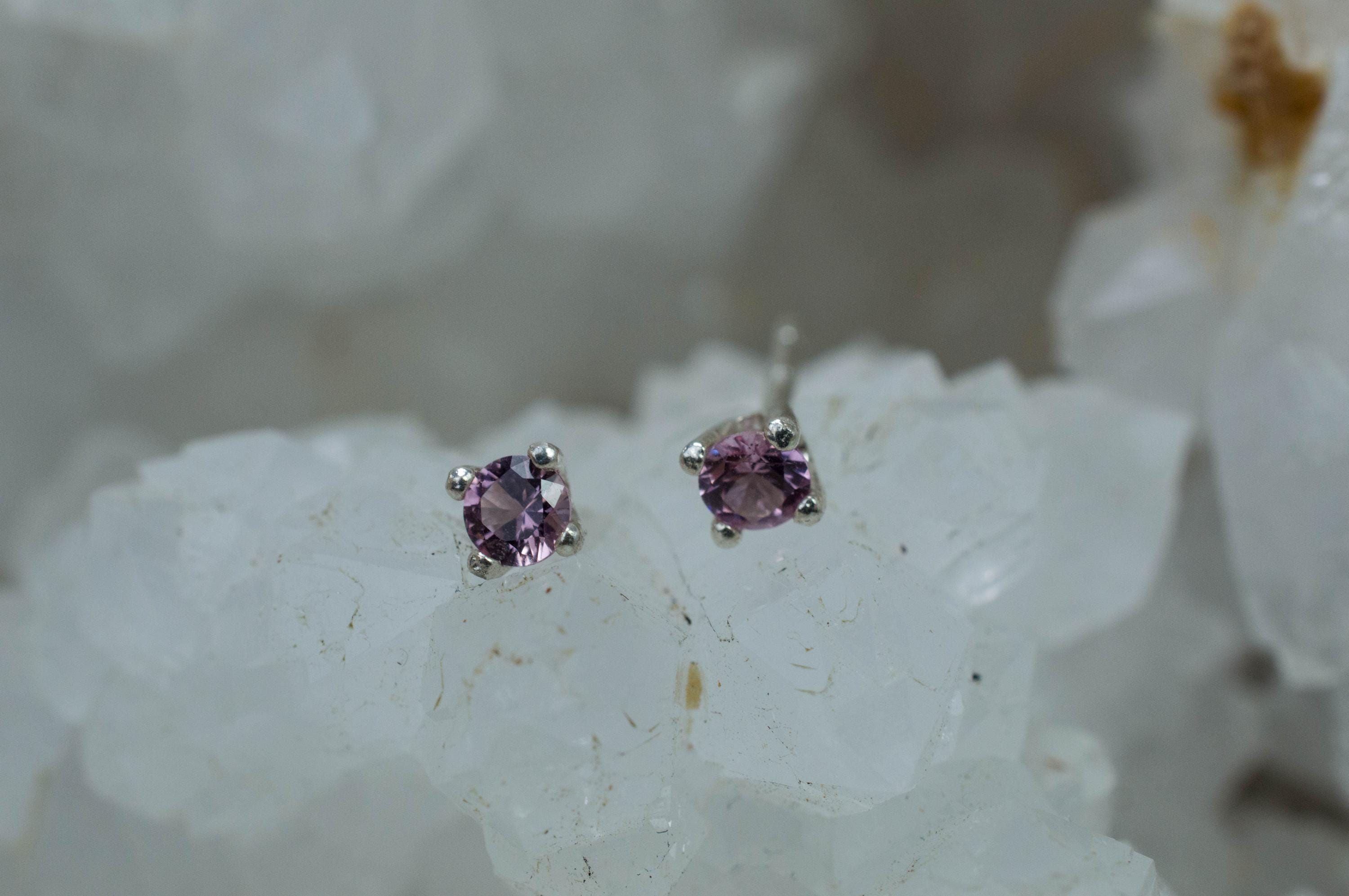 Pink Spinel Earrings; Natural Untreated Vietnam Spinel; 0.245cts - Mark Oliver Gems