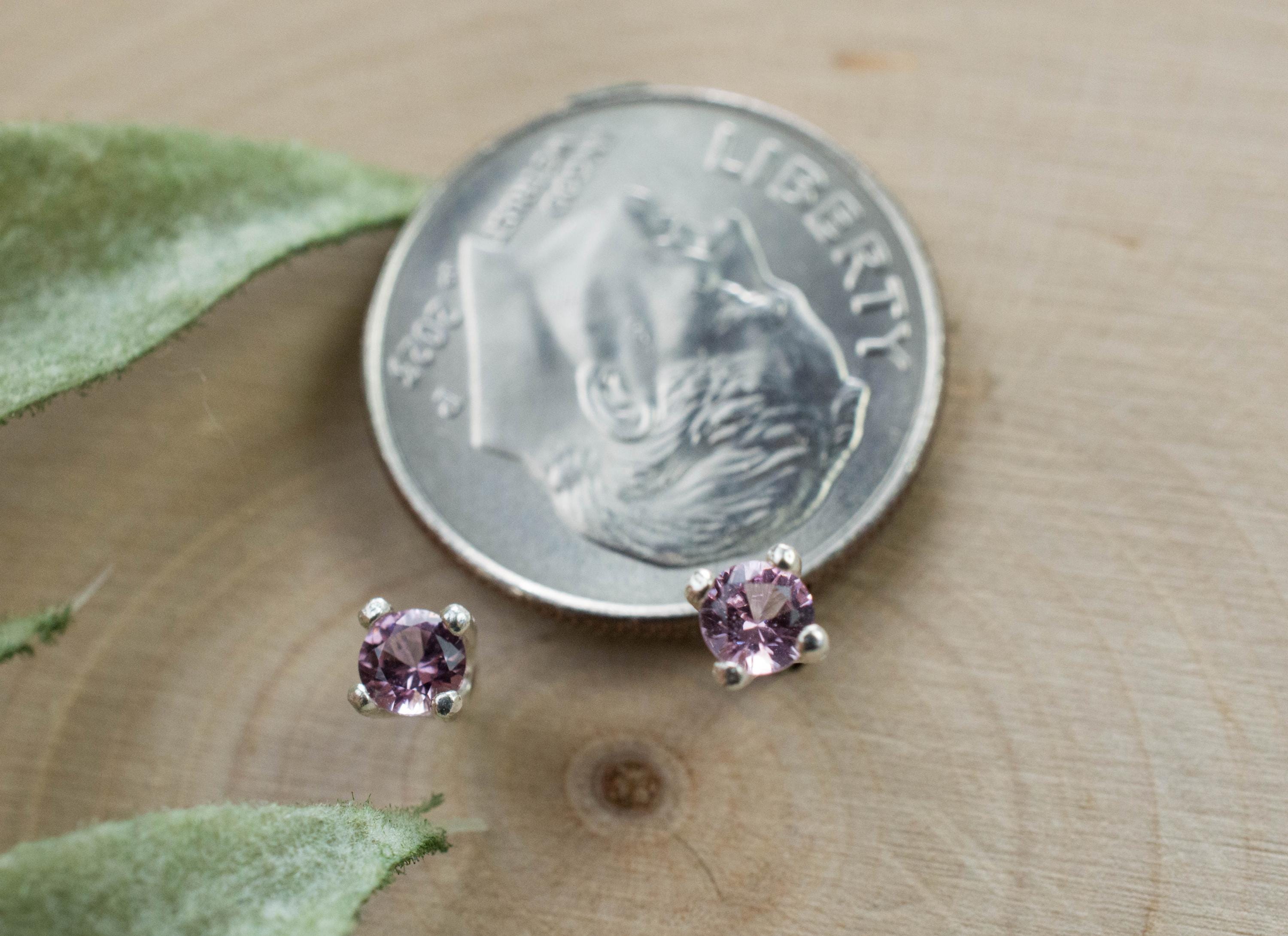 Pink Spinel Earrings; Natural Untreated Vietnam Spinel; 0.245cts - Mark Oliver Gems