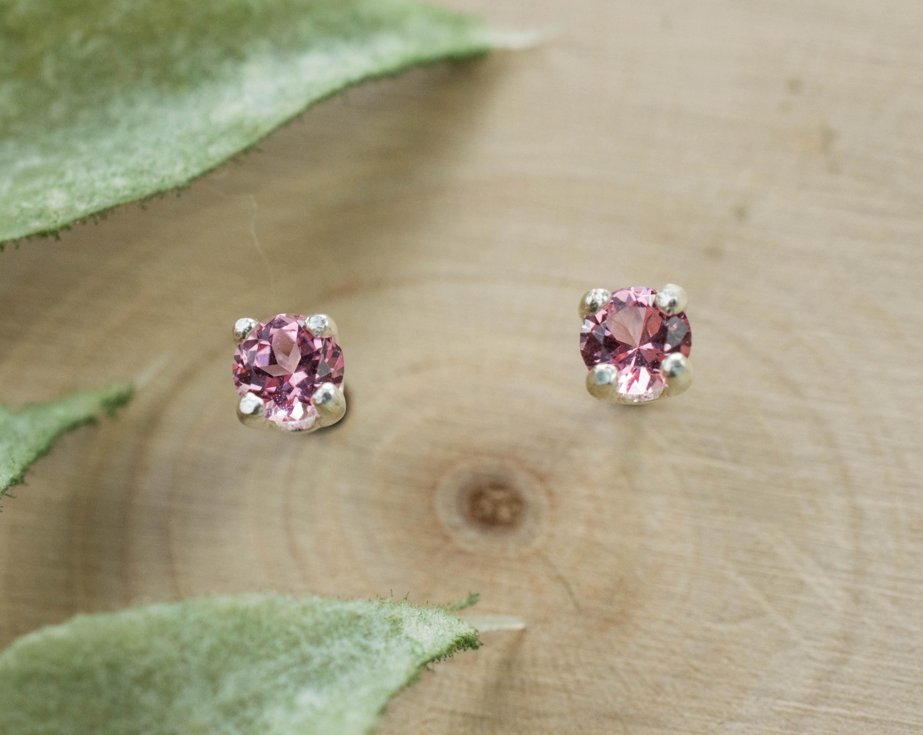 Pink Spinel Earrings; Natural Untreated Vietnam Spinel; 0.290cts - Mark Oliver Gems