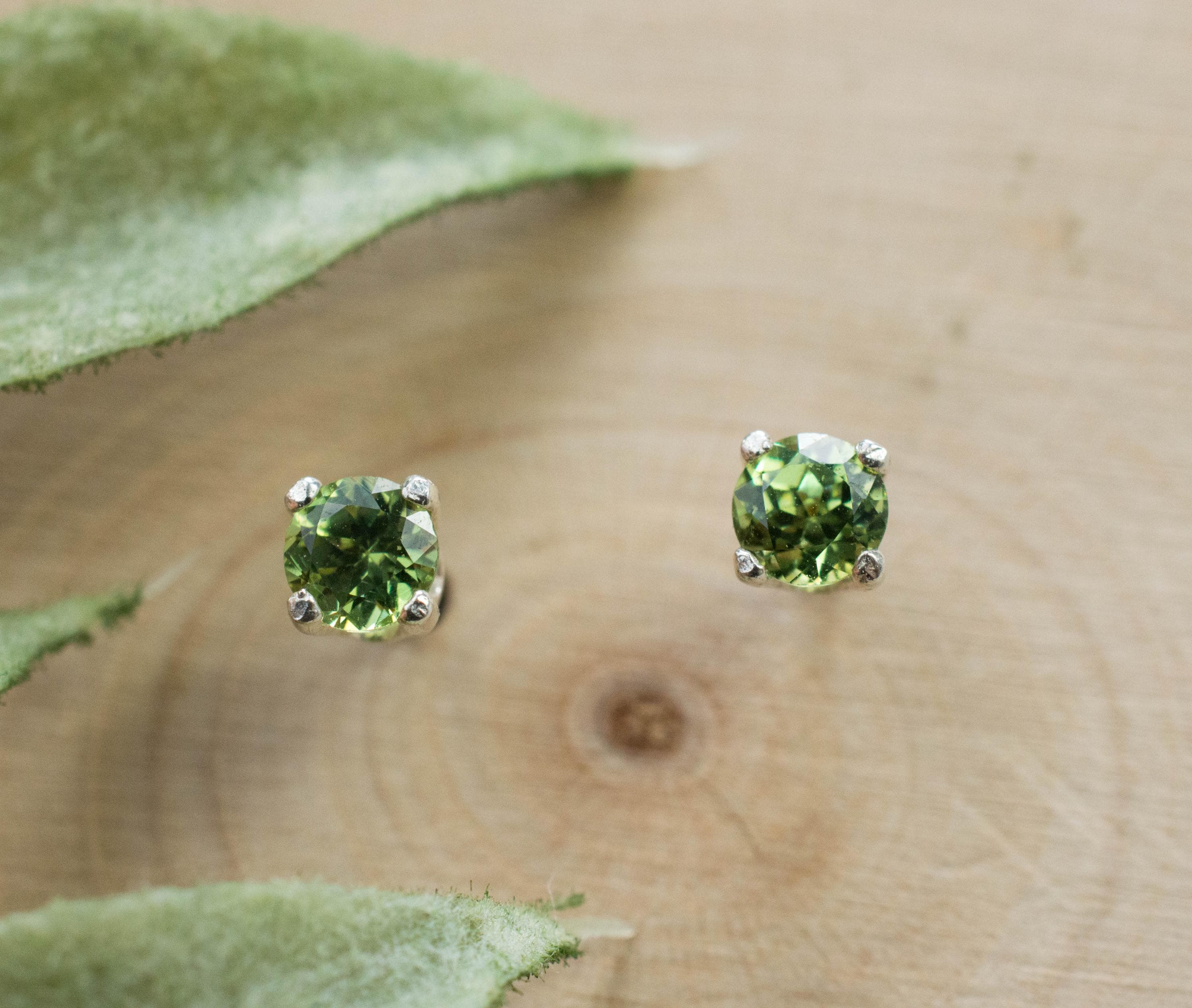 Demantoid Garnet Earrings; Genuine Untreated Madagascar Demantoid; 0.530cts - Mark Oliver Gems