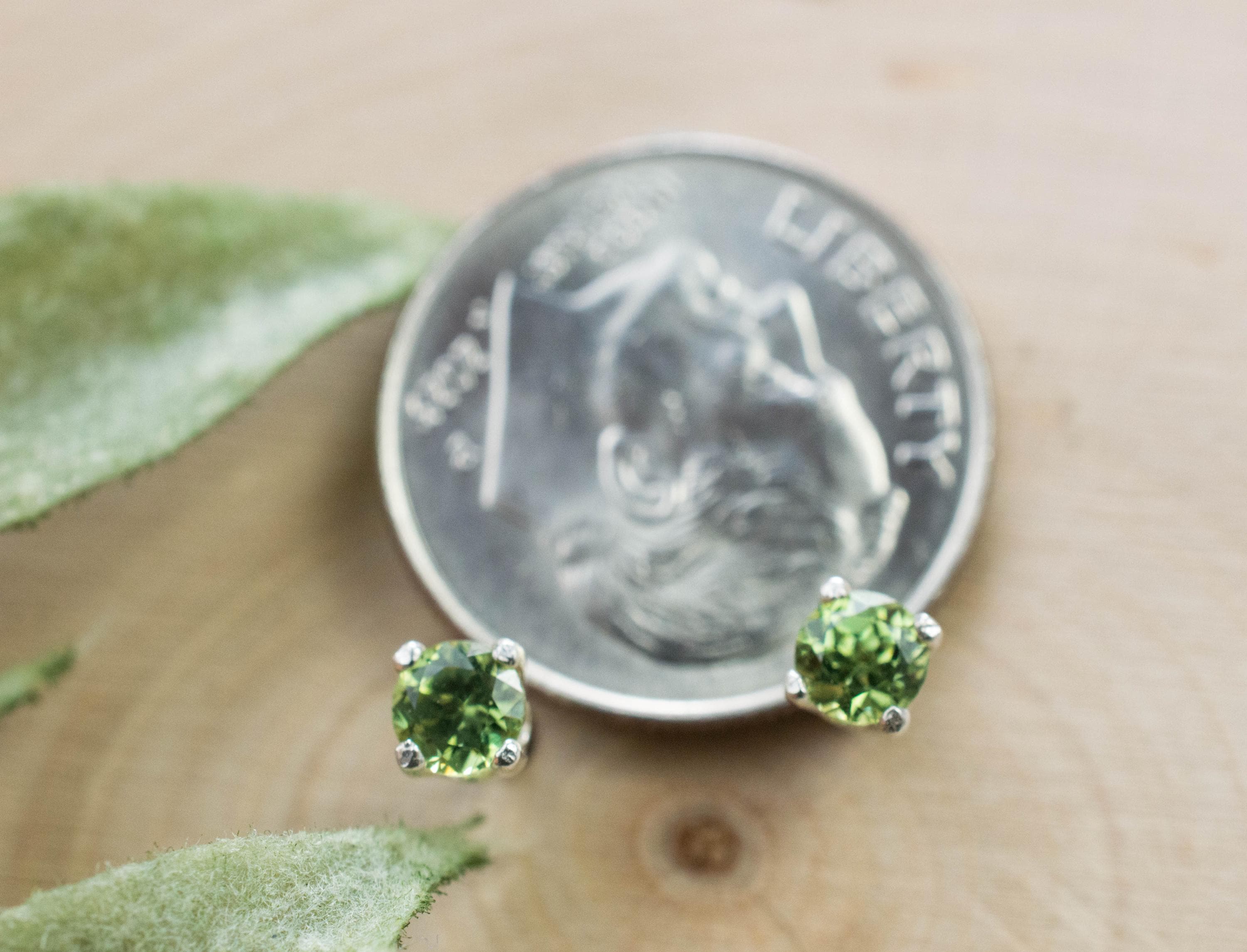 Demantoid Garnet Earrings; Genuine Untreated Madagascar Demantoid; 0.530cts - Mark Oliver Gems