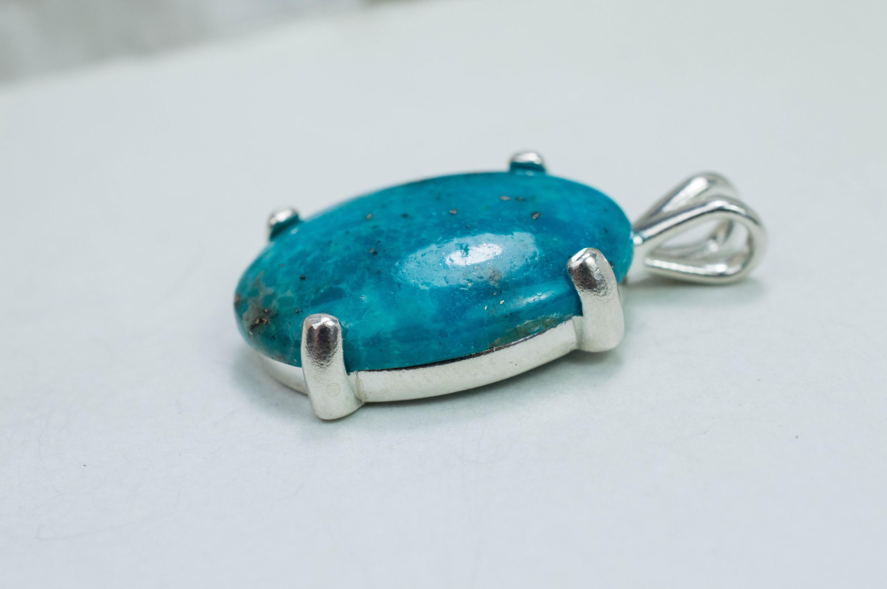 Turquoise Pendant, Natural Untreated Morenci Turquoise; 15.975cts - Mark Oliver Gems