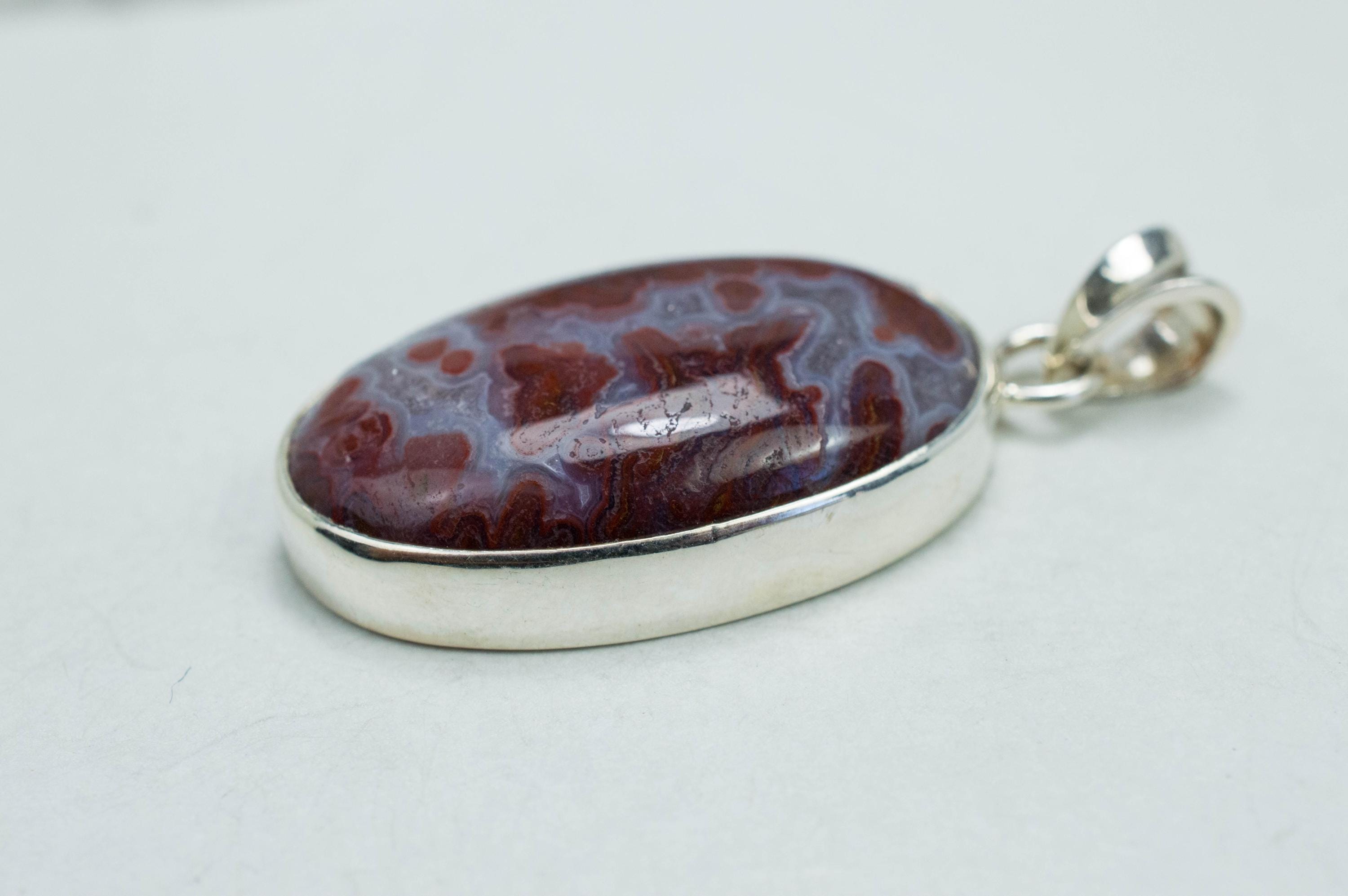 Wingate Agate Pendant, Natural Untreated California Plume Agate - Mark Oliver Gems