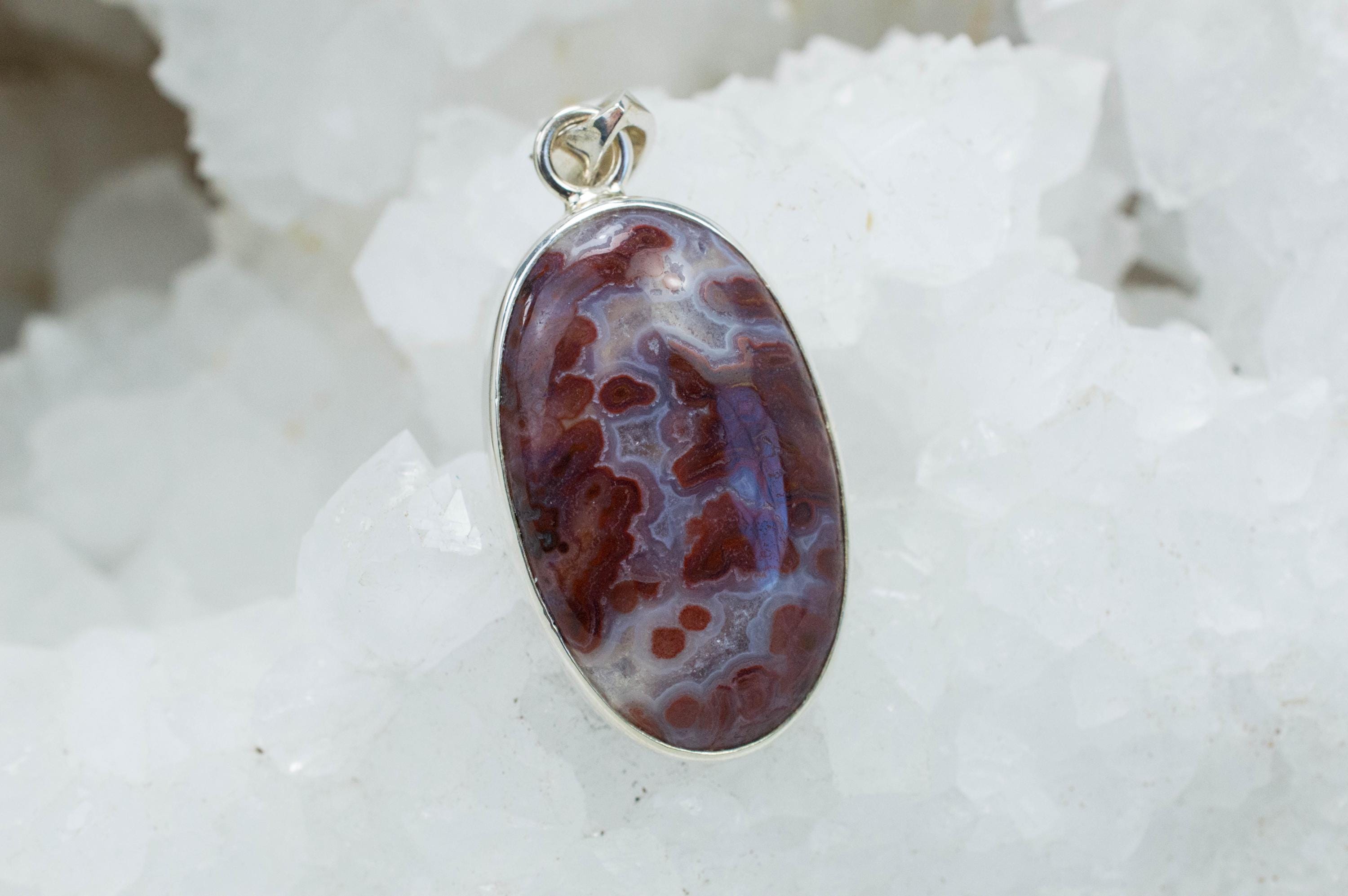 Wingate Agate Pendant, Natural Untreated California Plume Agate - Mark Oliver Gems