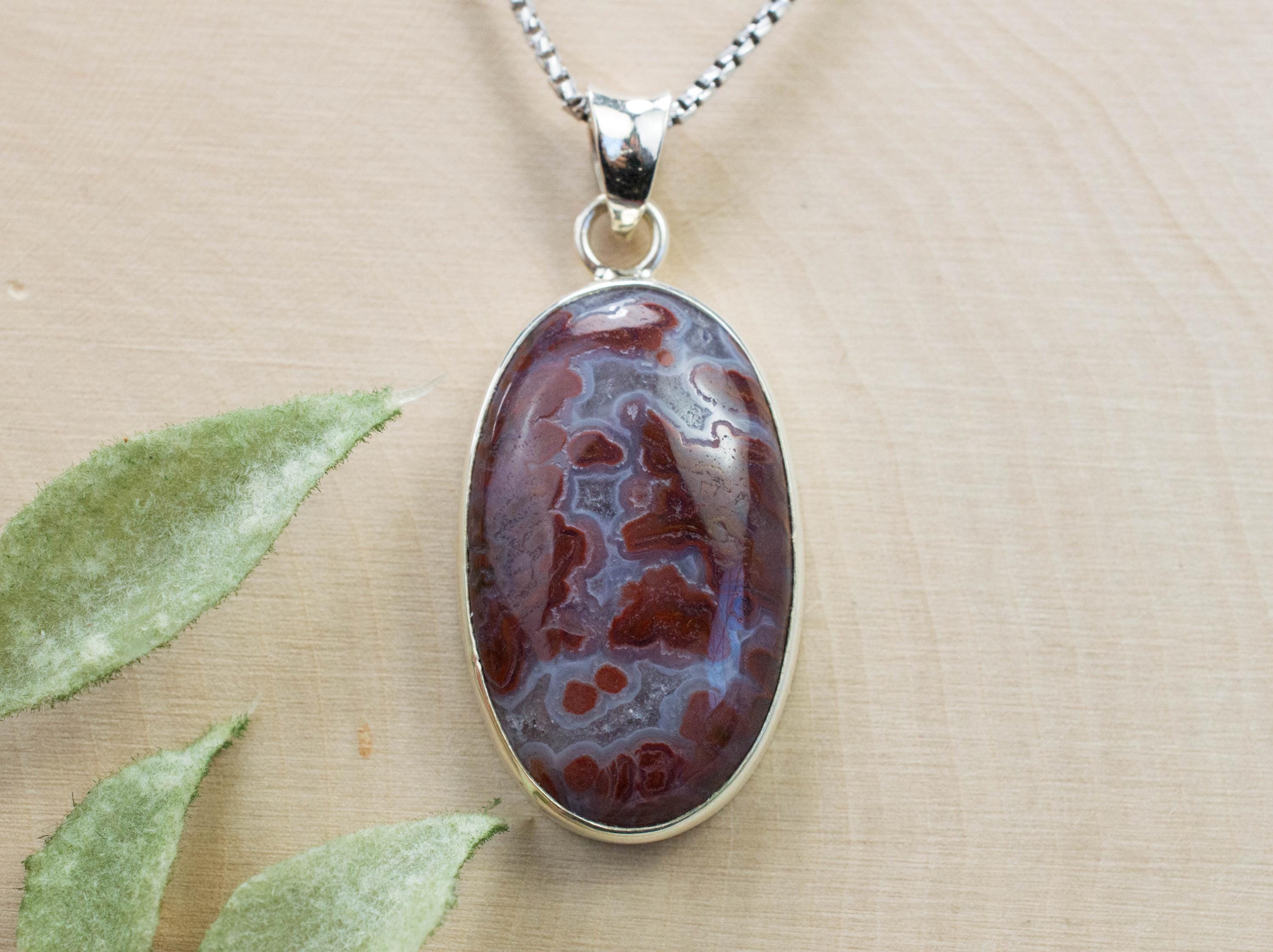 Wingate Agate Pendant, Natural Untreated California Plume Agate - Mark Oliver Gems