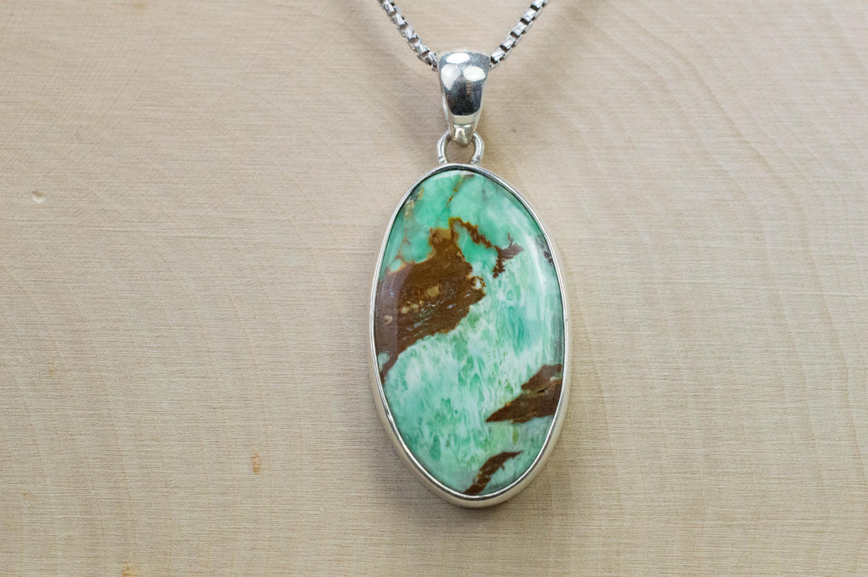 Variscite Pendant, Natural and Untreated Australia Variscite - Mark Oliver Gems