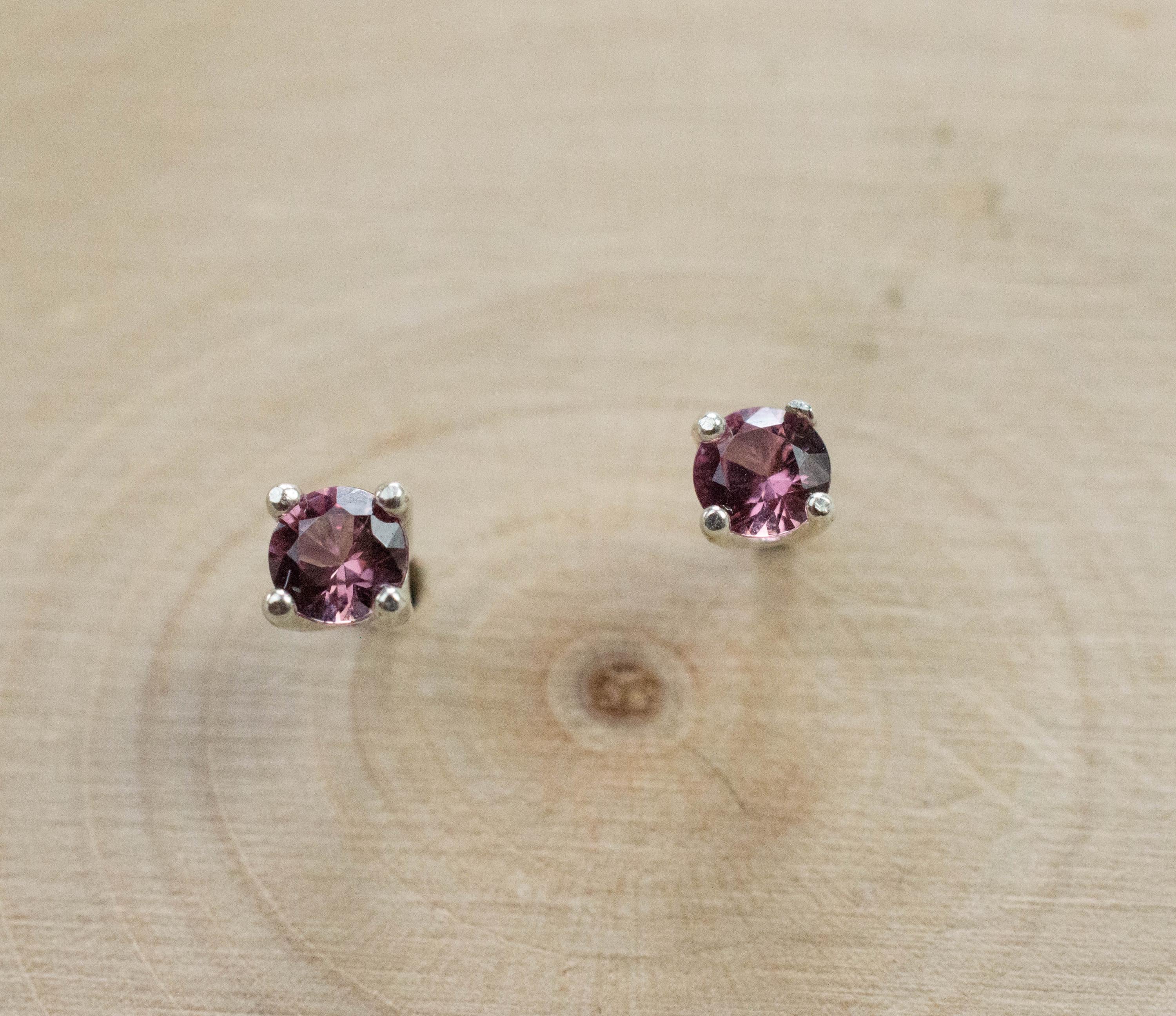 Rhodolite Garnet Earrings, Genuine Untreated Tanzanian Garnet; 0.300cts - Mark Oliver Gems