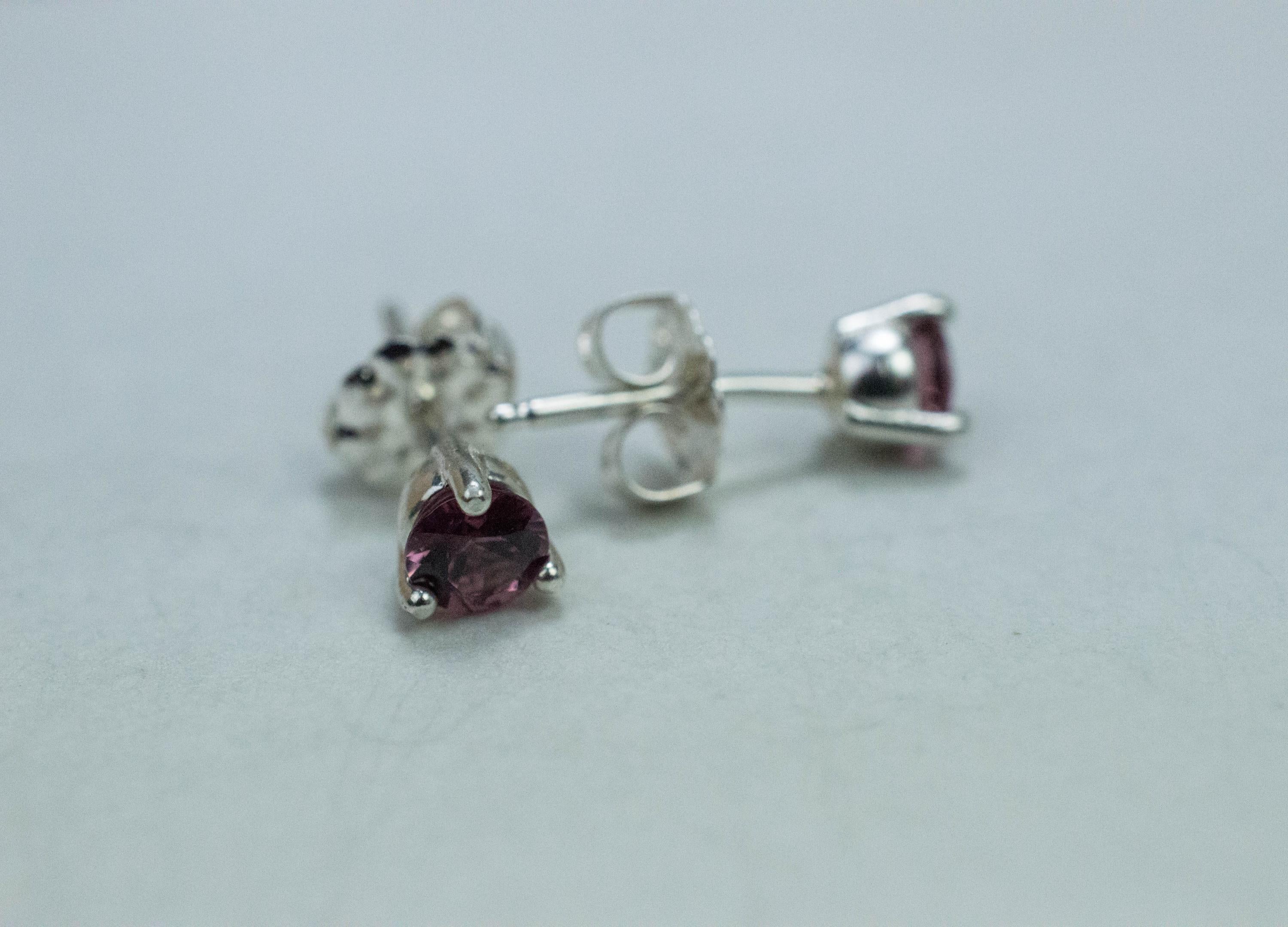 Rhodolite Garnet Earrings, Genuine Untreated Tanzanian Garnet; 0.565cts - Mark Oliver Gems
