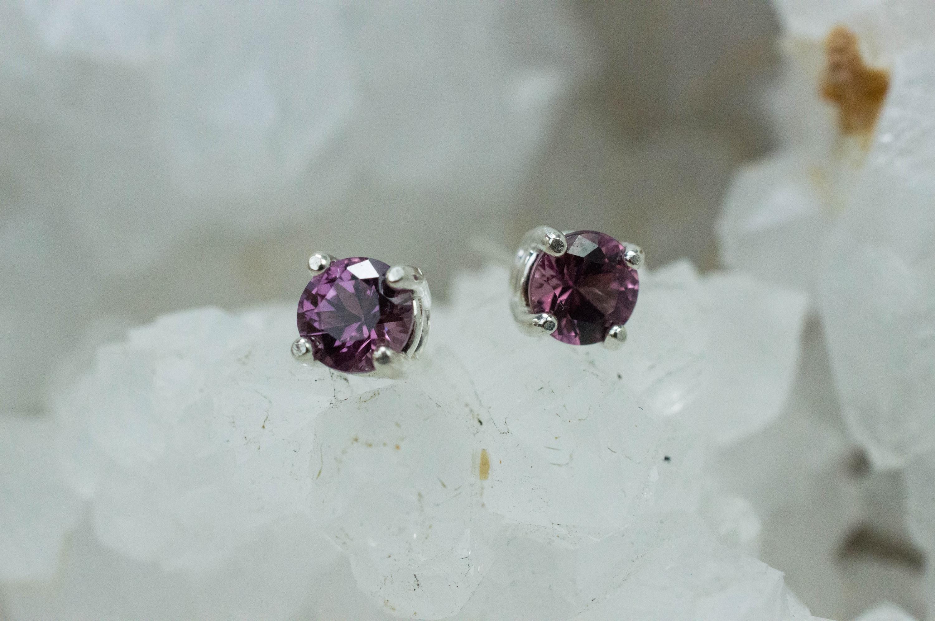Rhodolite Garnet Earrings, Genuine Untreated Tanzanian Garnet; 1.240cts - Mark Oliver Gems