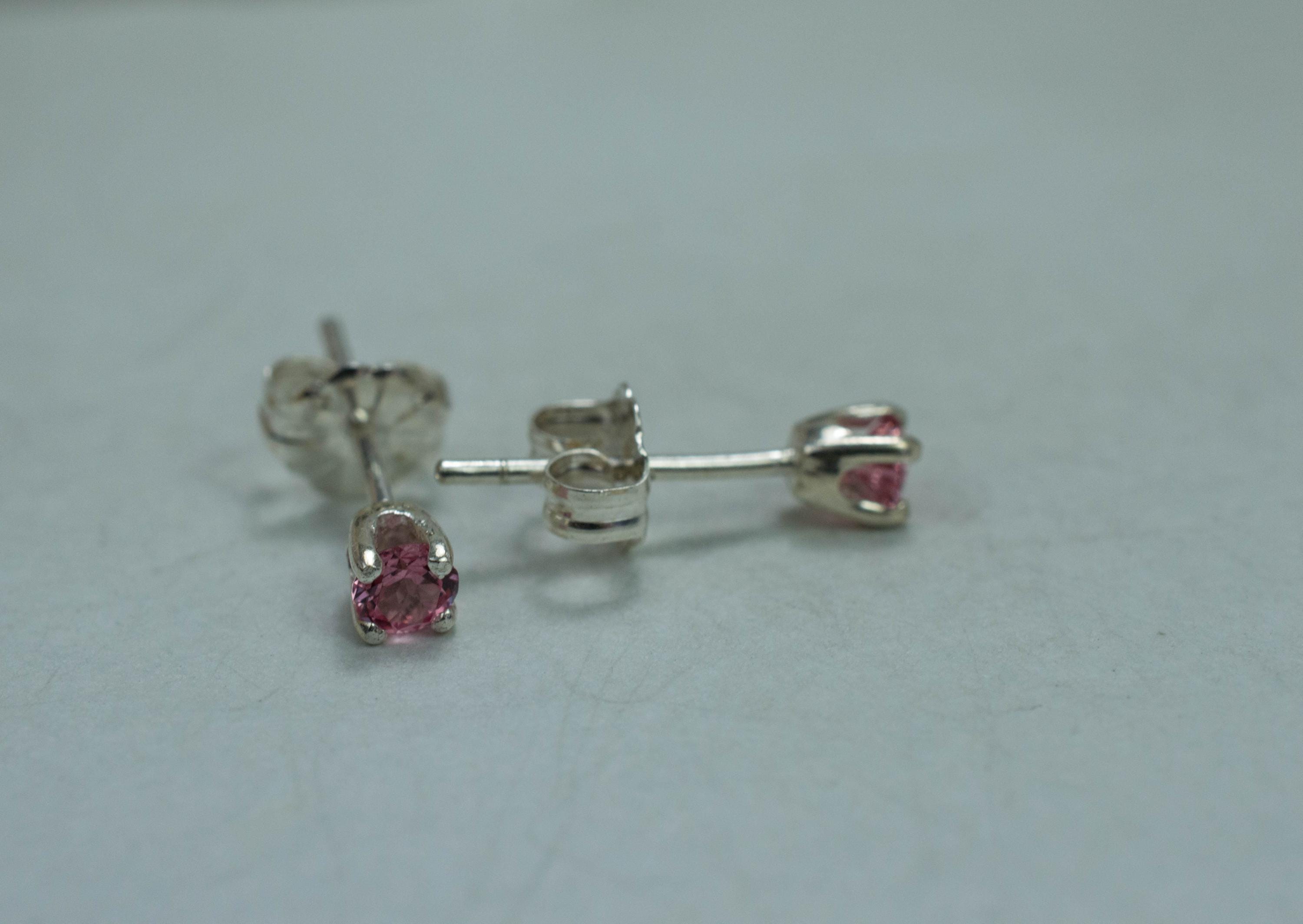 Pink Spinel Earrings; Natural Untreated Vietnam Spinel; 0.290cts - Mark Oliver Gems