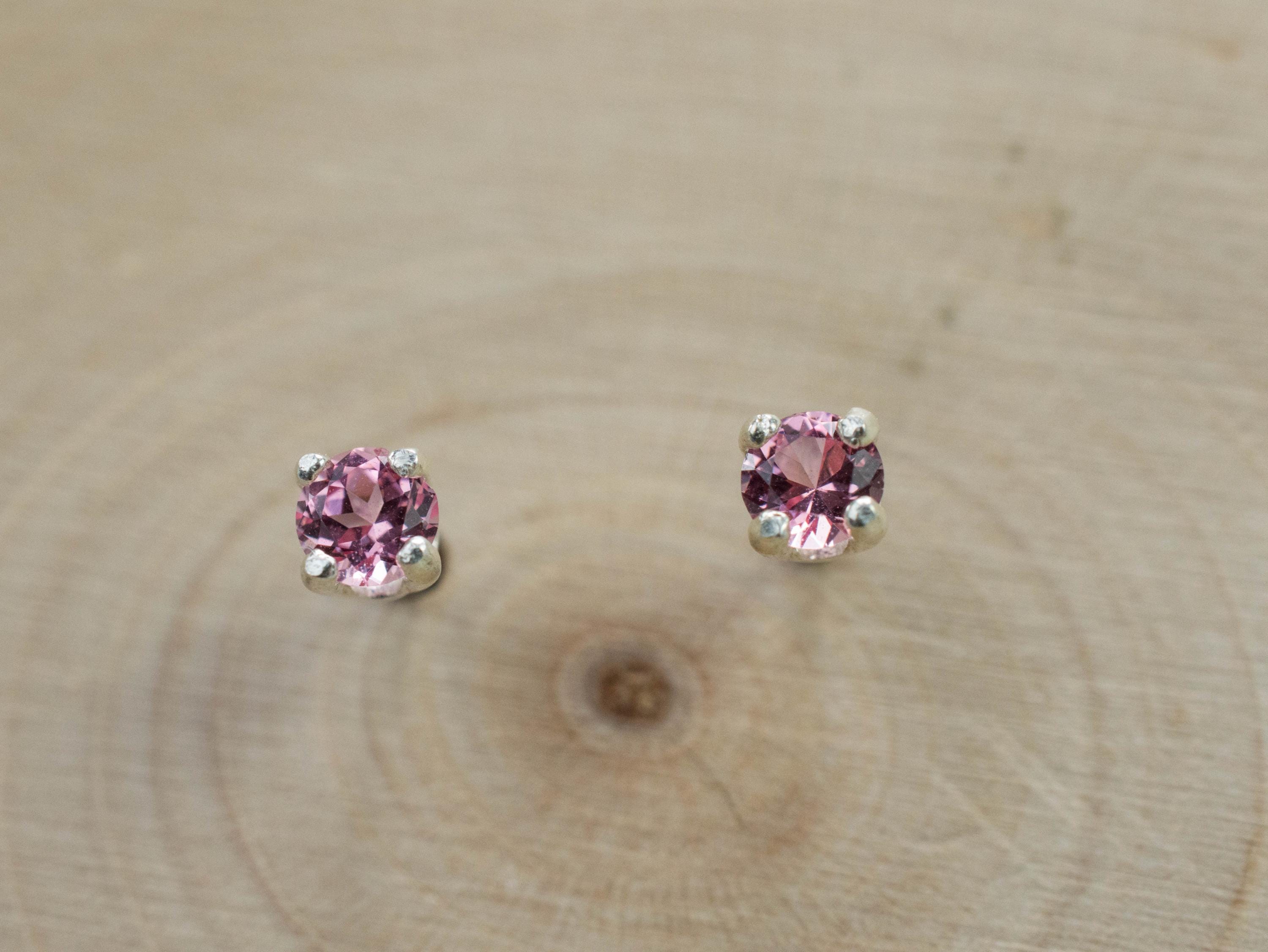 Pink Spinel Earrings; Natural Untreated Vietnam Spinel; 0.290cts - Mark Oliver Gems