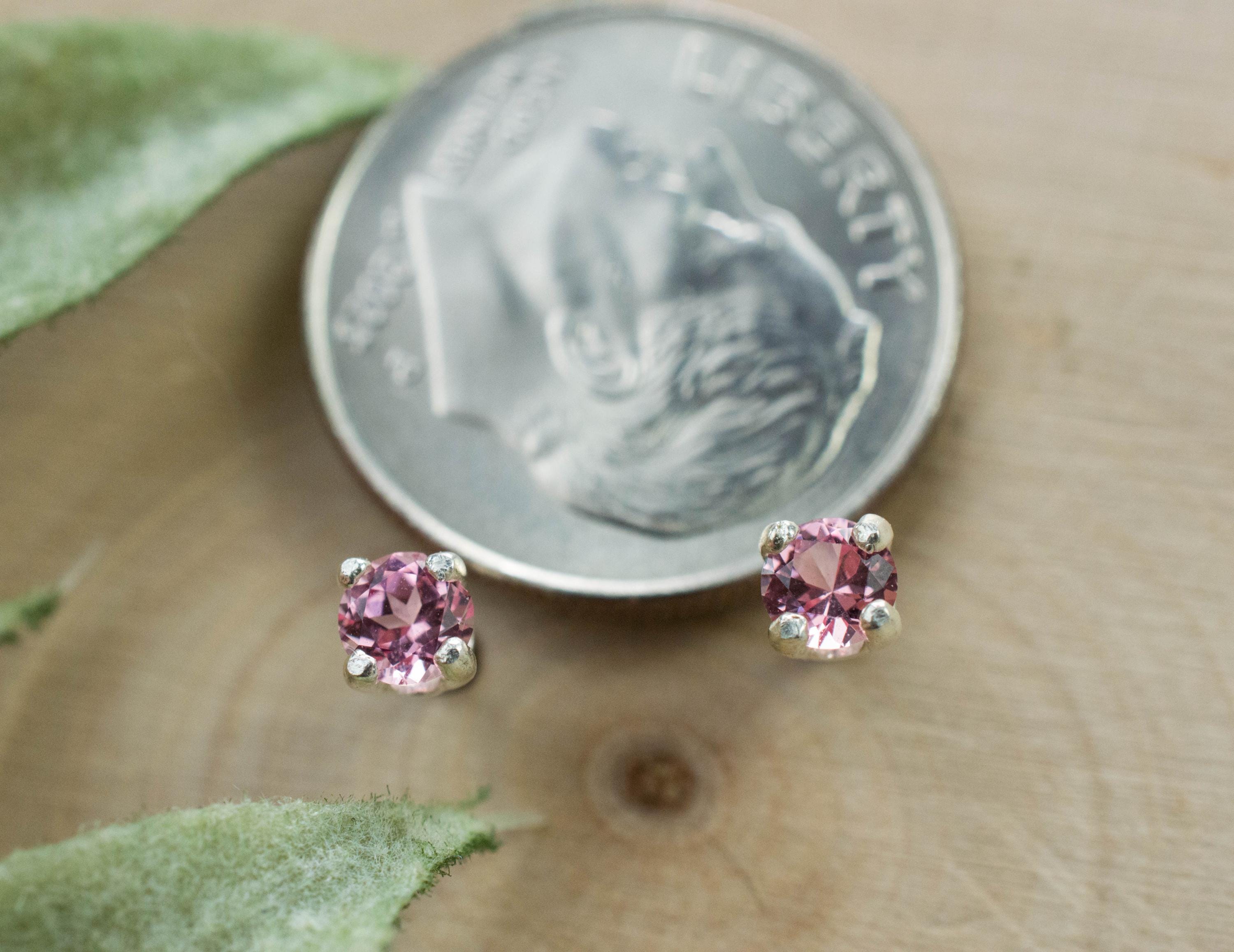 Pink Spinel Earrings; Natural Untreated Vietnam Spinel; 0.290cts - Mark Oliver Gems