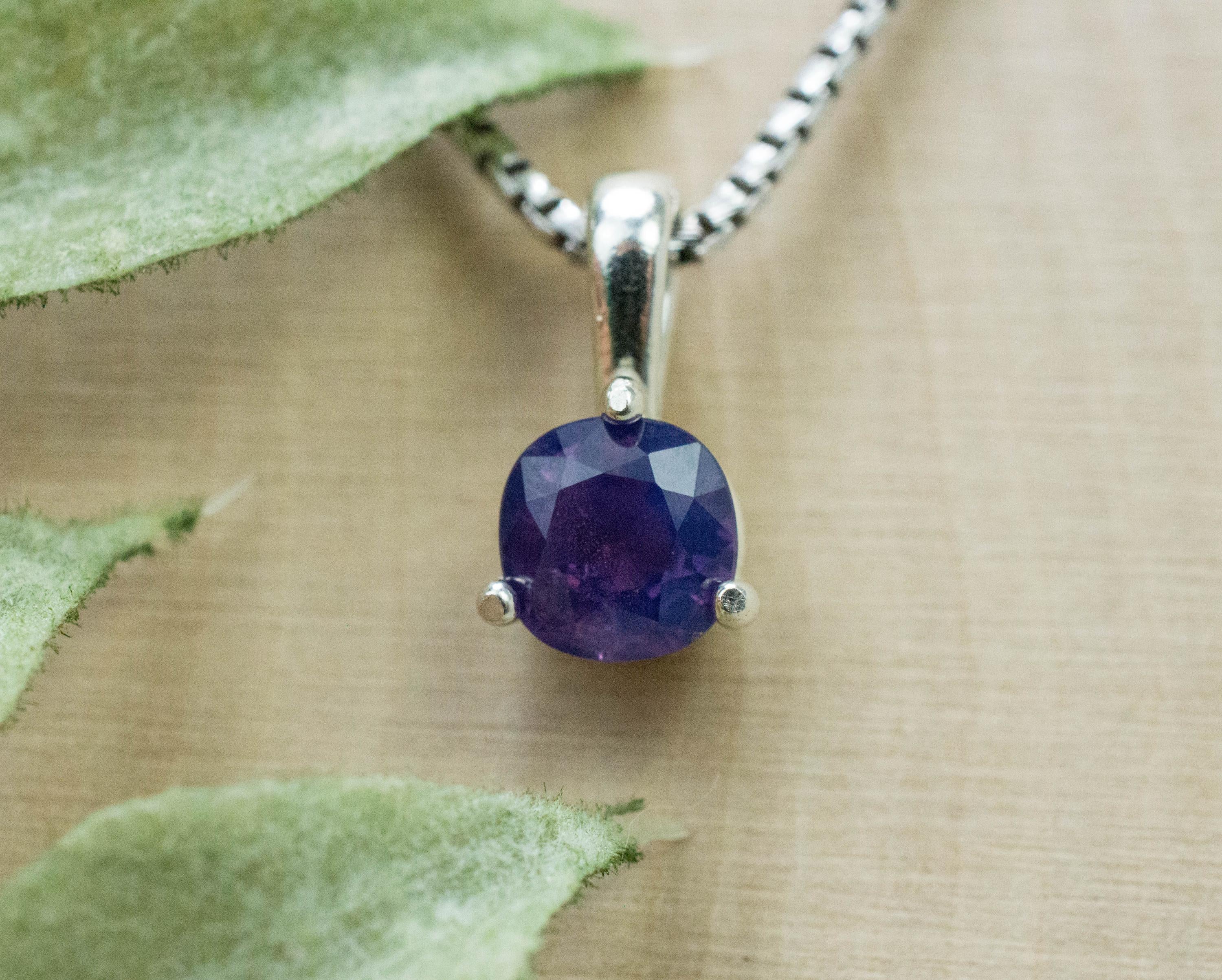 Purple Sapphire Pendant; Natural Untreated Vietnam Sapphire; 1.200cts - Mark Oliver Gems