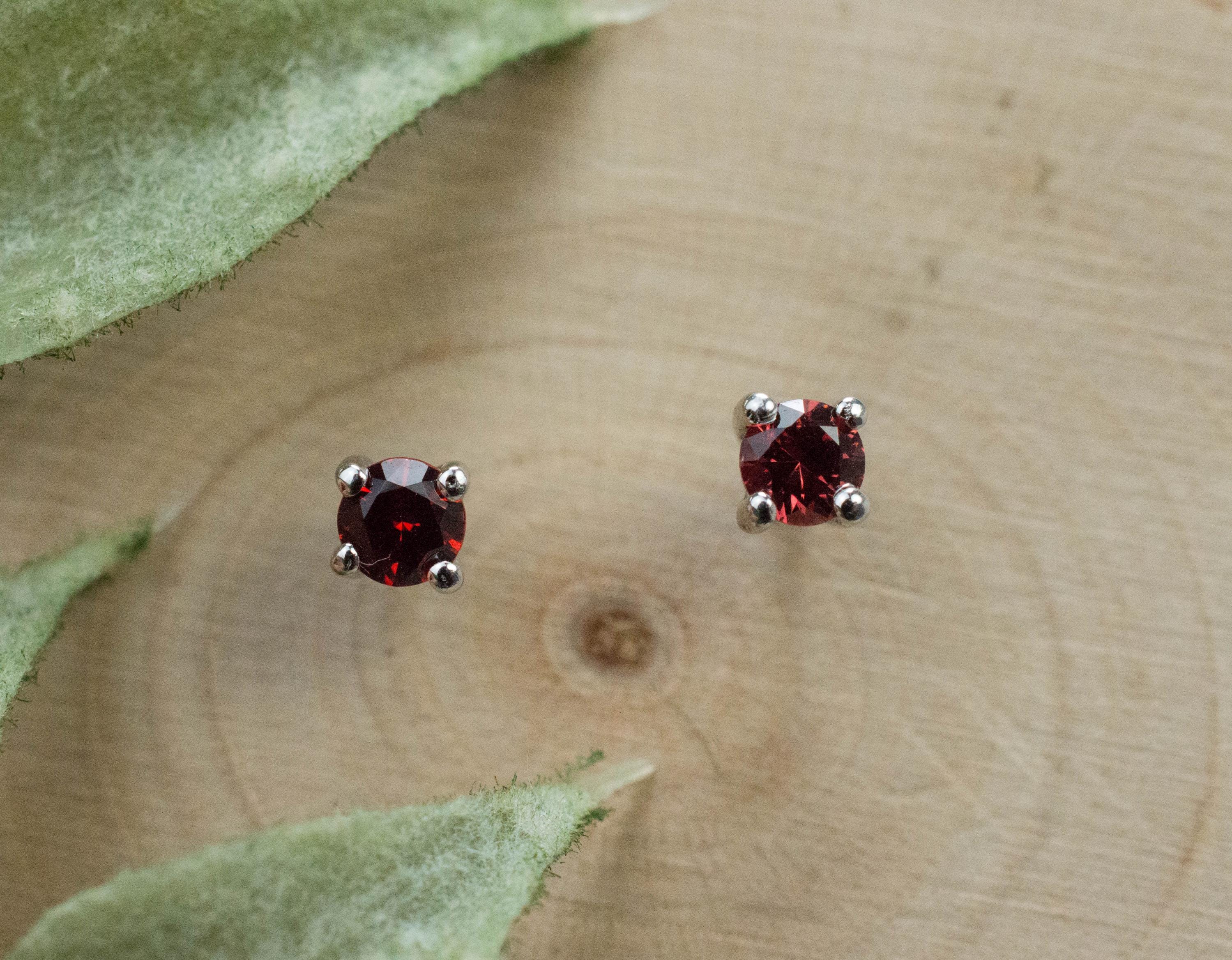 Sapphire Earrings, Natural Thailand Sapphire; 0.250cts - Mark Oliver Gems