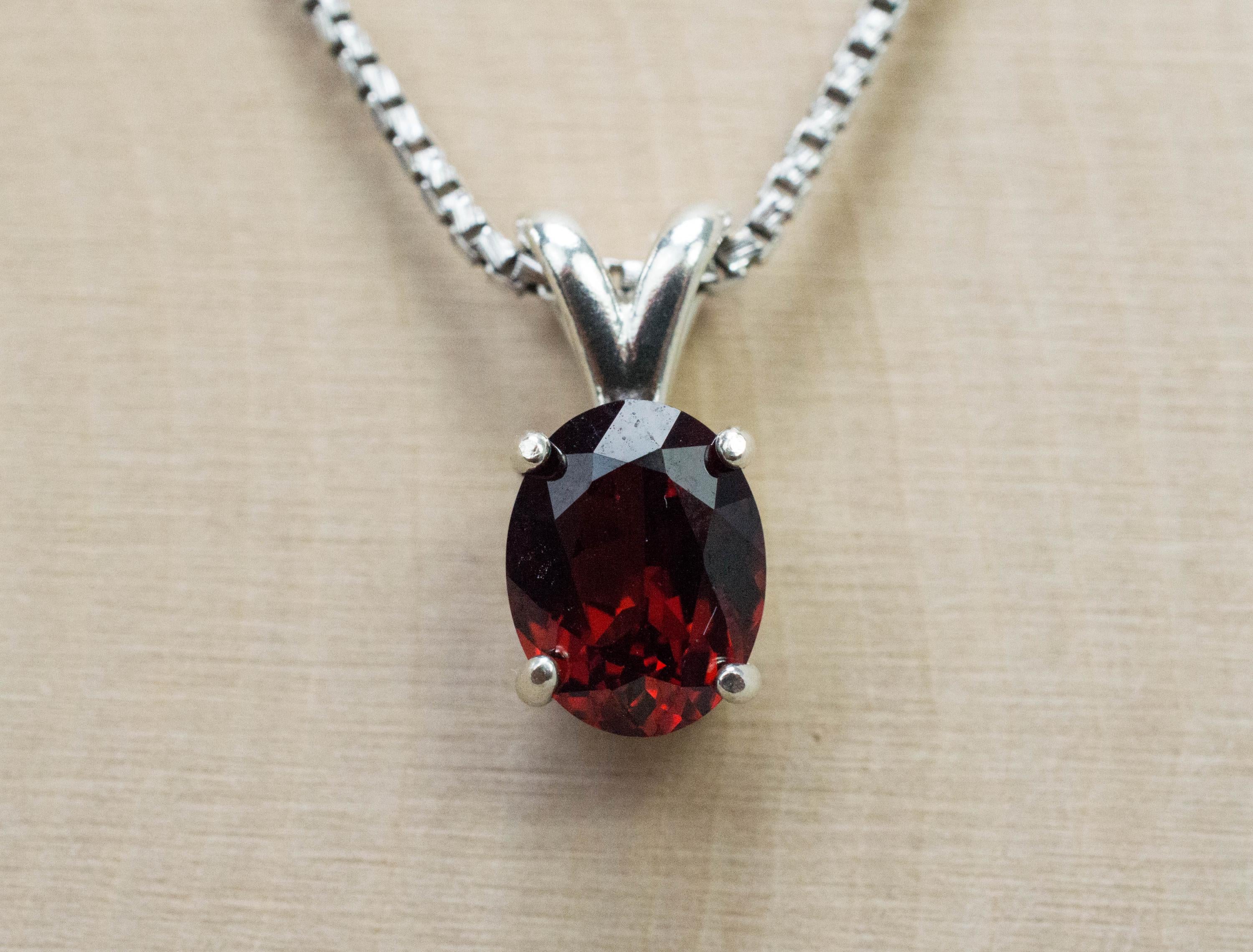 Pyrope Garnet Pendant; Natural Untreated Madagascan Garnet; 2.105cts - Mark Oliver Gems