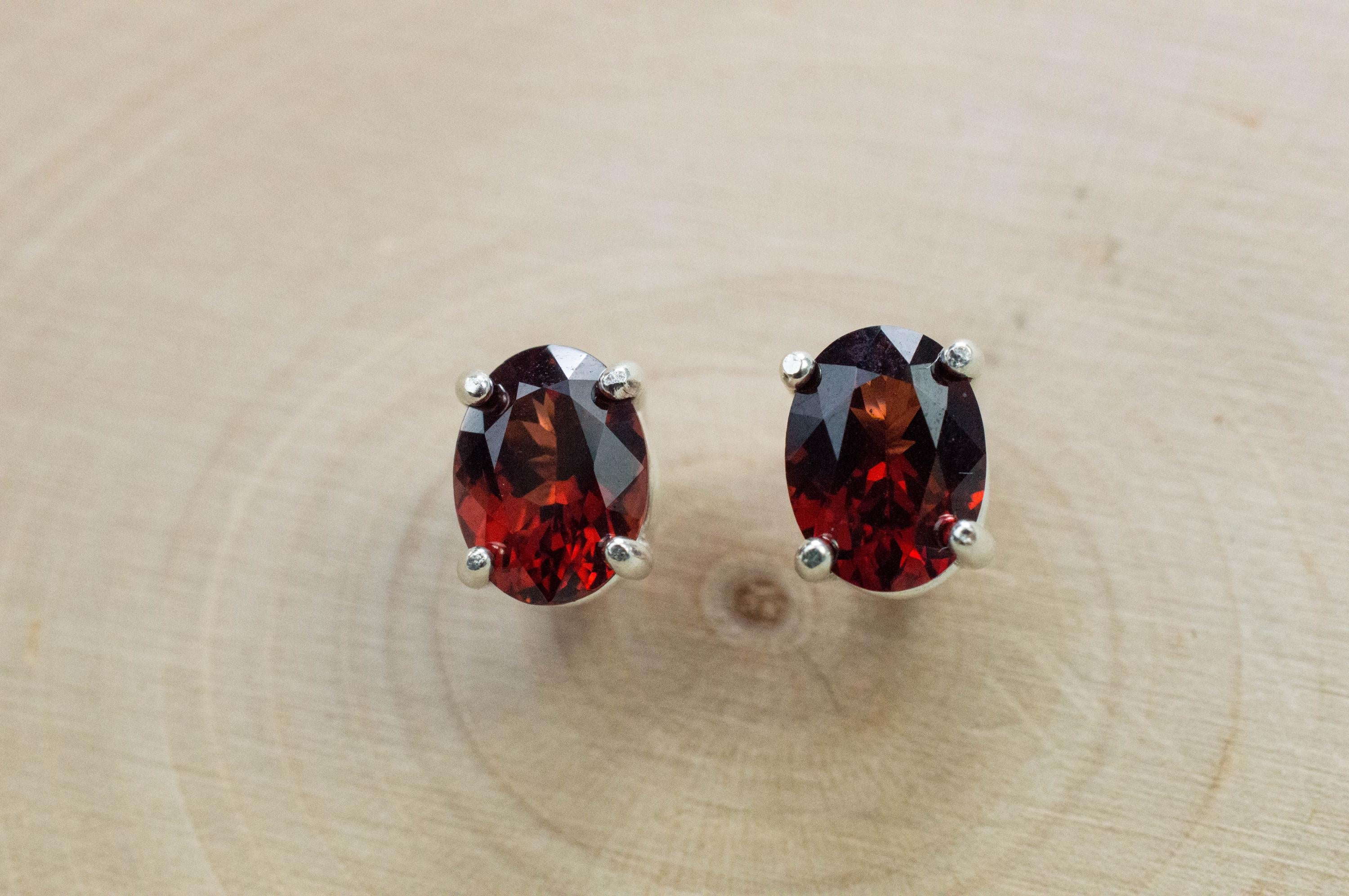 Pyrope Garnet Earrings; Genuine Untreated Madagascar Garnet; 2.935cts - Mark Oliver Gems