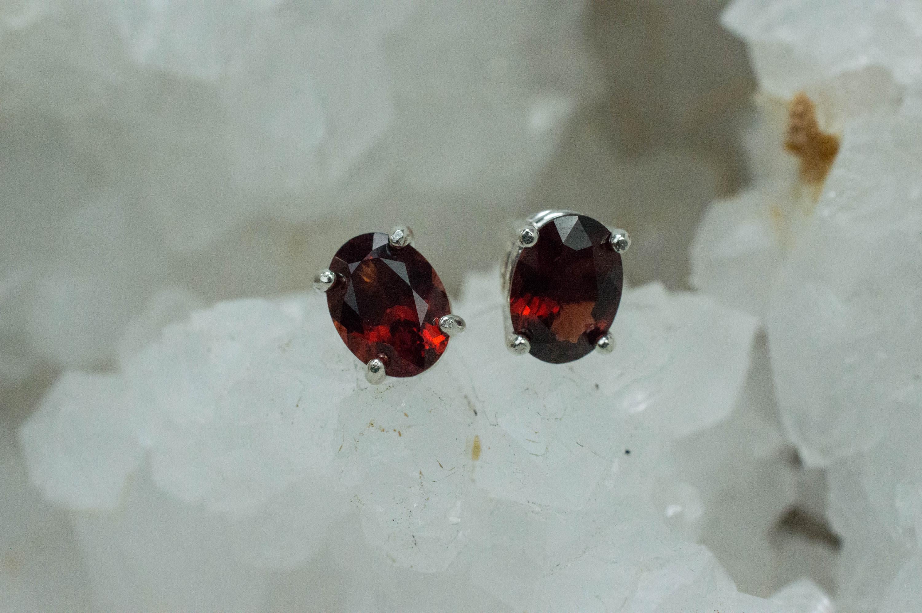 Pyrope Garnet Earrings; Genuine Untreated Madagascar Garnet; 2.935cts - Mark Oliver Gems