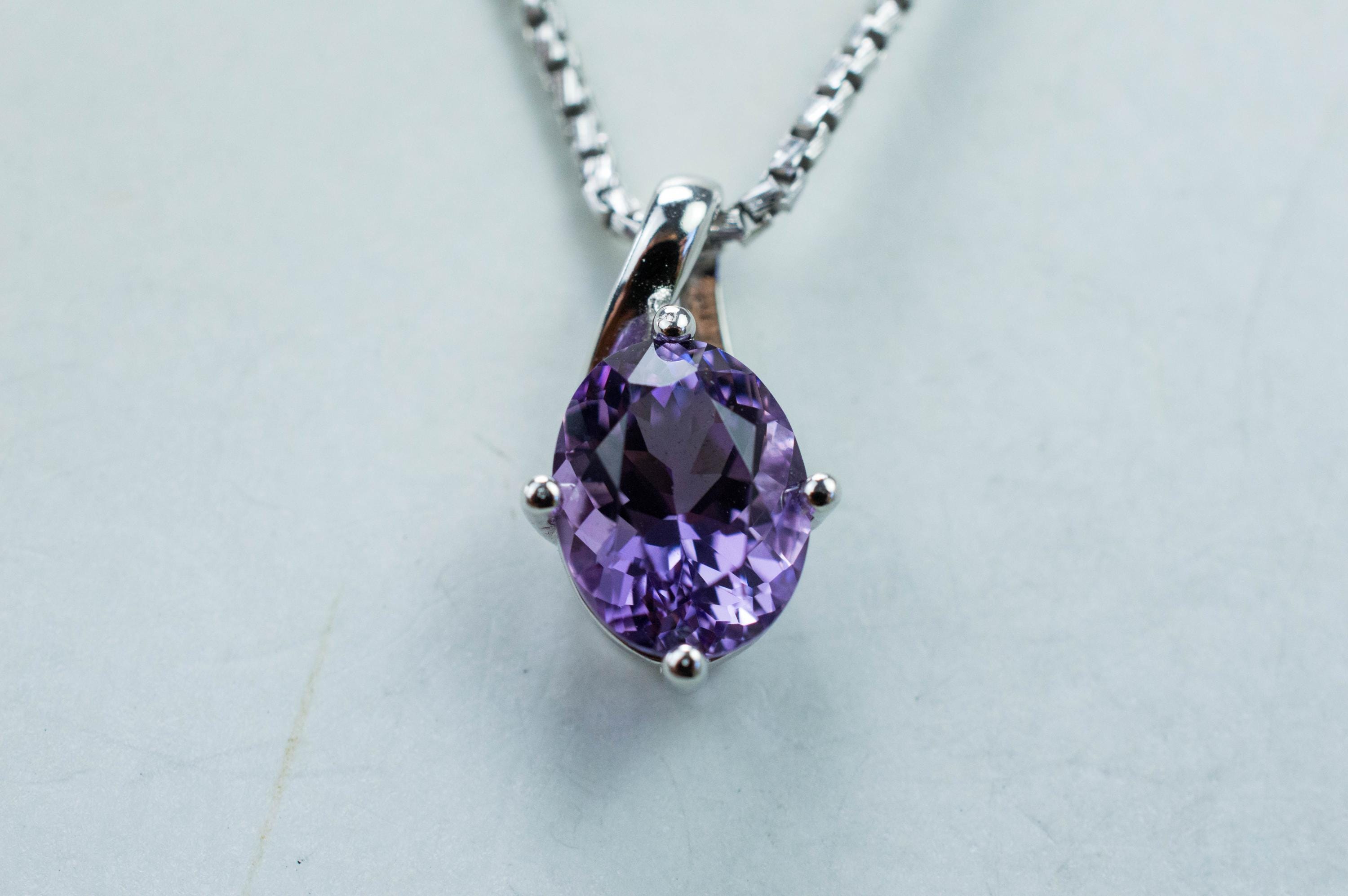 Amethyst Pendant, Untreated Genuine Brazilian Amethyst; 1.600cts - Mark Oliver Gems