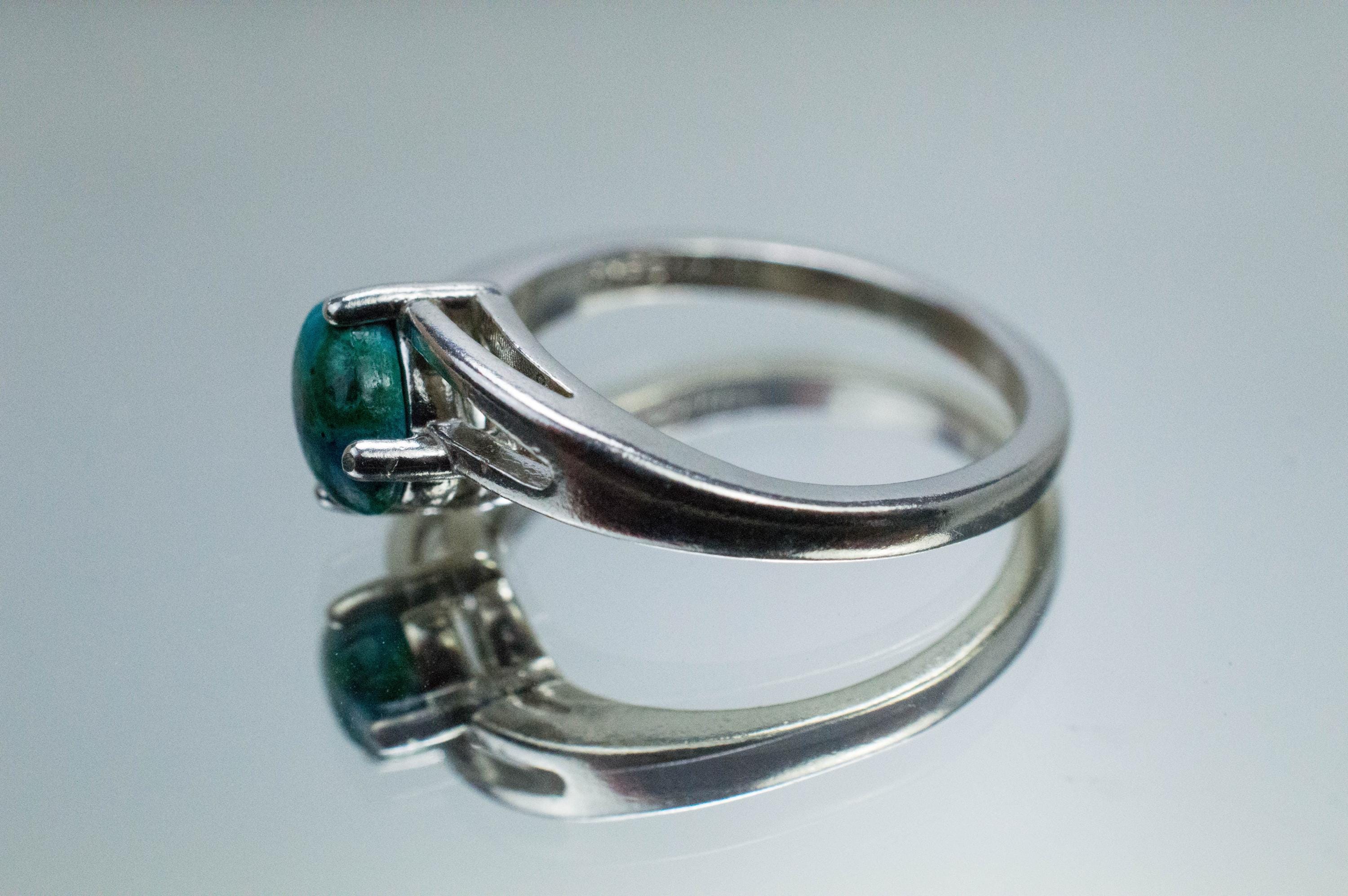 Chrysocolla Ring; Natural Untreated Arizona Inspiration Mine Chrysocolla; 0.880cts - Mark Oliver Gems