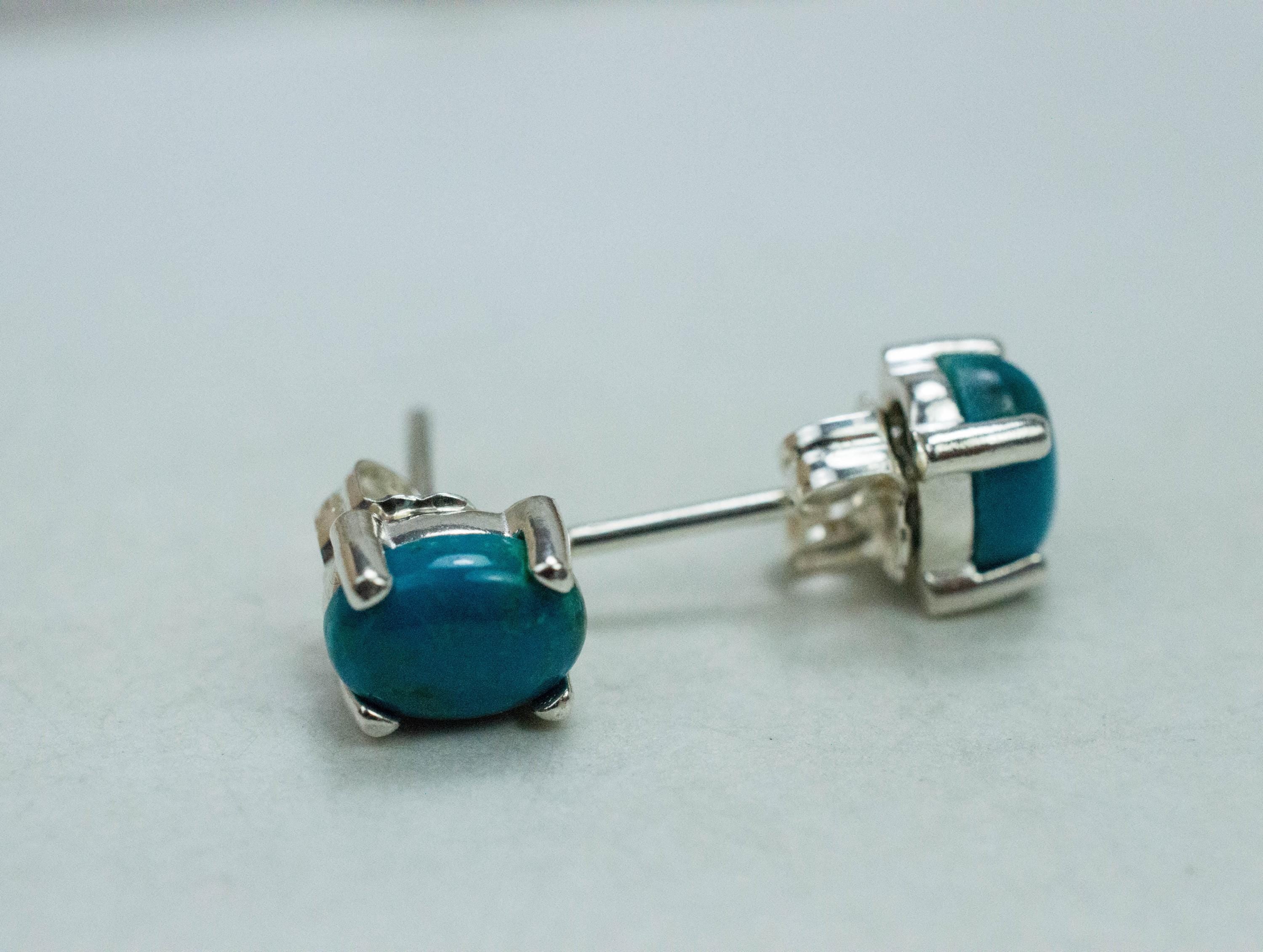 Chrysocolla Earrings; Genuine Untreated Arizona Inspiration Mine Chrysocolla; 1.735cts - Mark Oliver Gems