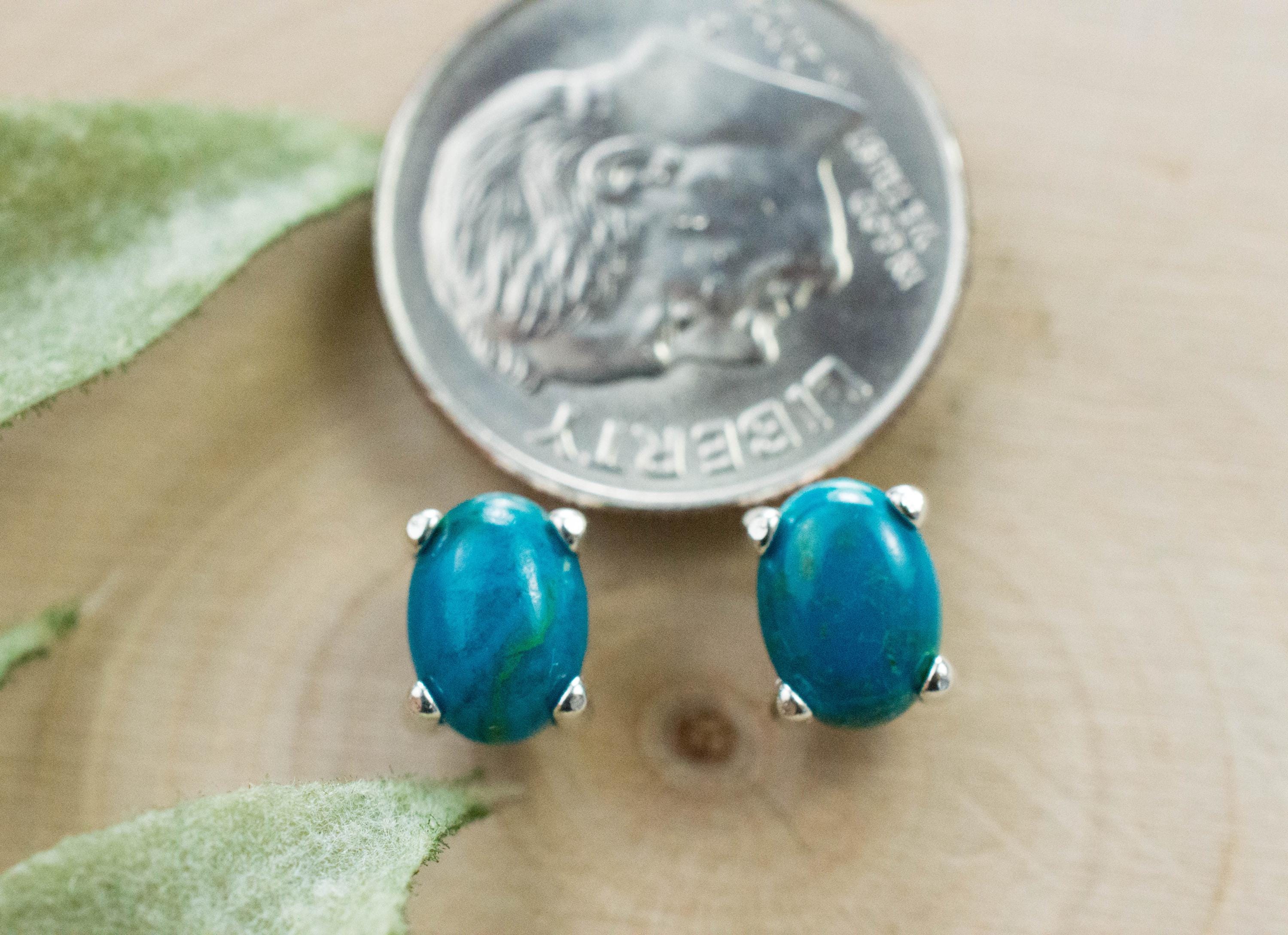 Chrysocolla Earrings; Genuine Untreated Arizona Inspiration Mine Chrysocolla; 1.735cts - Mark Oliver Gems