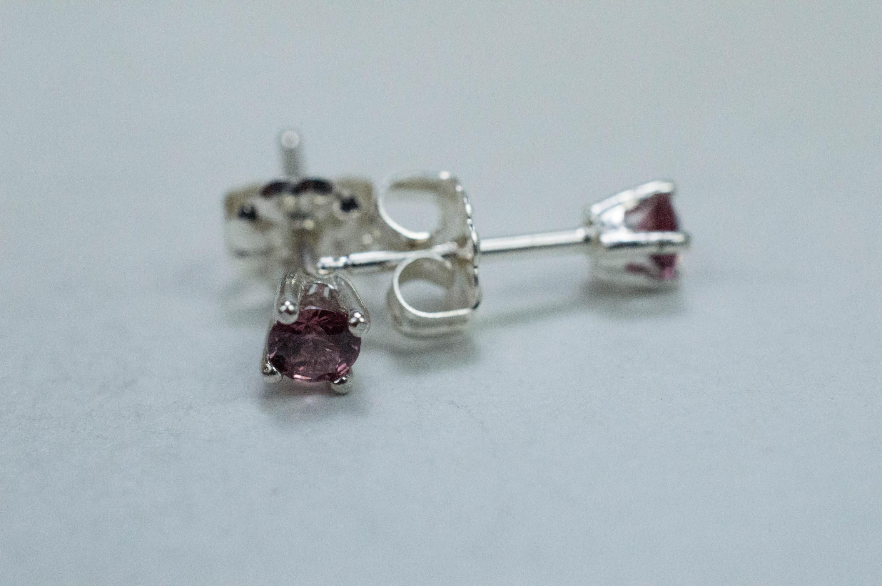 Rhodolite Garnet Earrings, Genuine Untreated Tanzanian Garnet; 0.300cts - Mark Oliver Gems