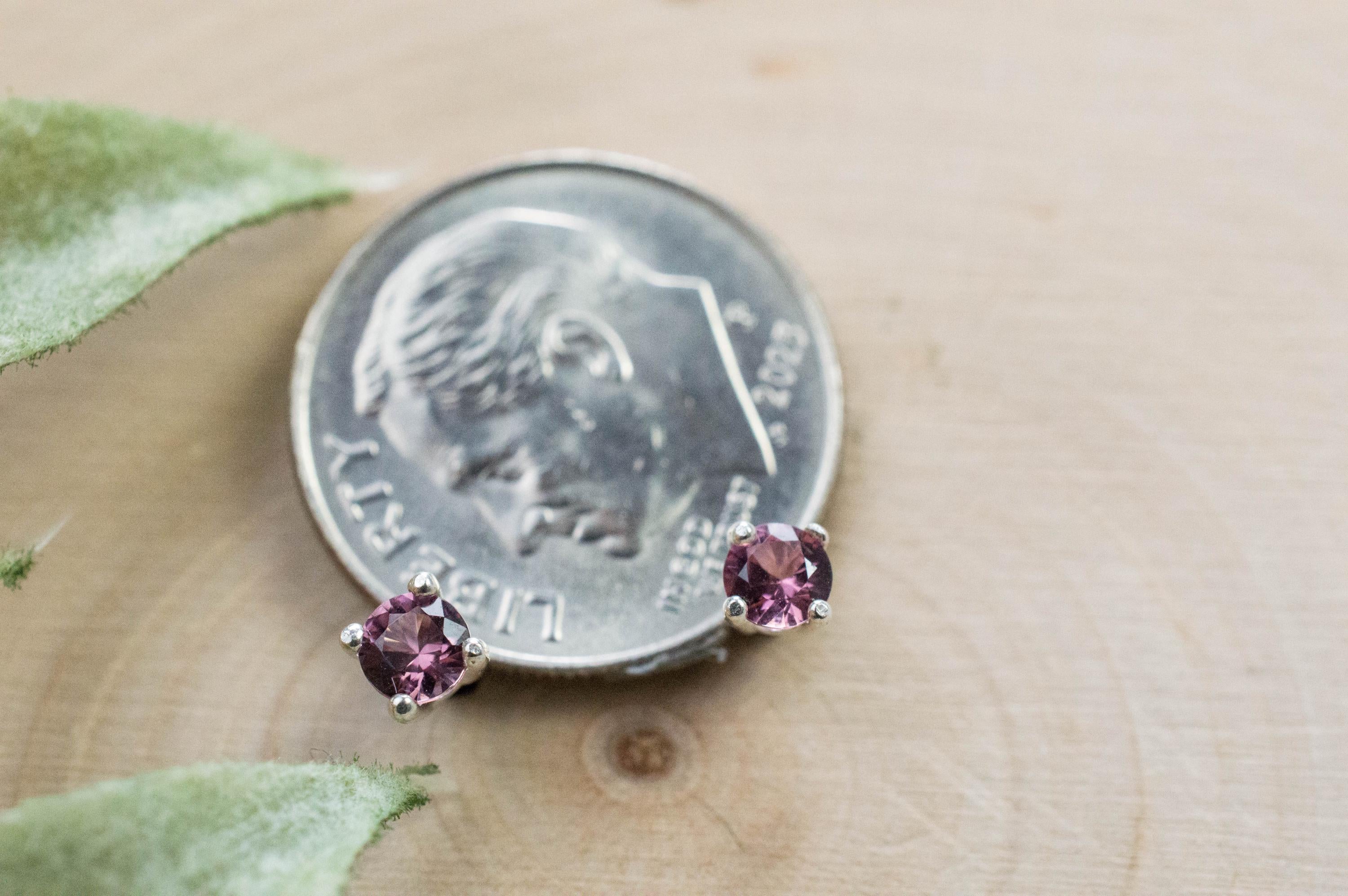 Rhodolite Garnet Earrings, Genuine Untreated Tanzanian Garnet; 0.300cts - Mark Oliver Gems