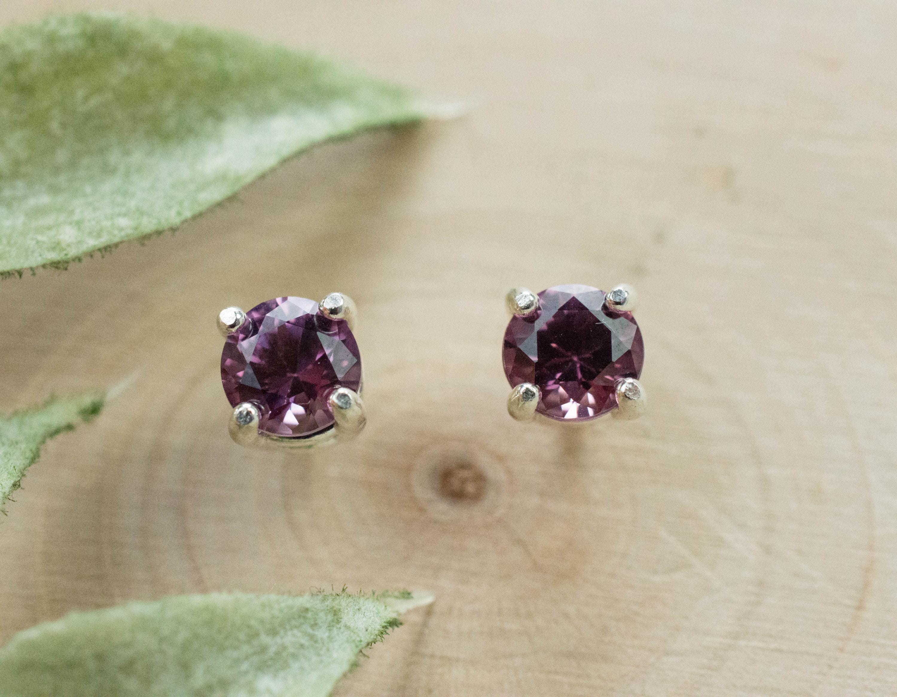 Rhodolite Garnet Earrings, Genuine Untreated Tanzanian Garnet; 1.240cts - Mark Oliver Gems