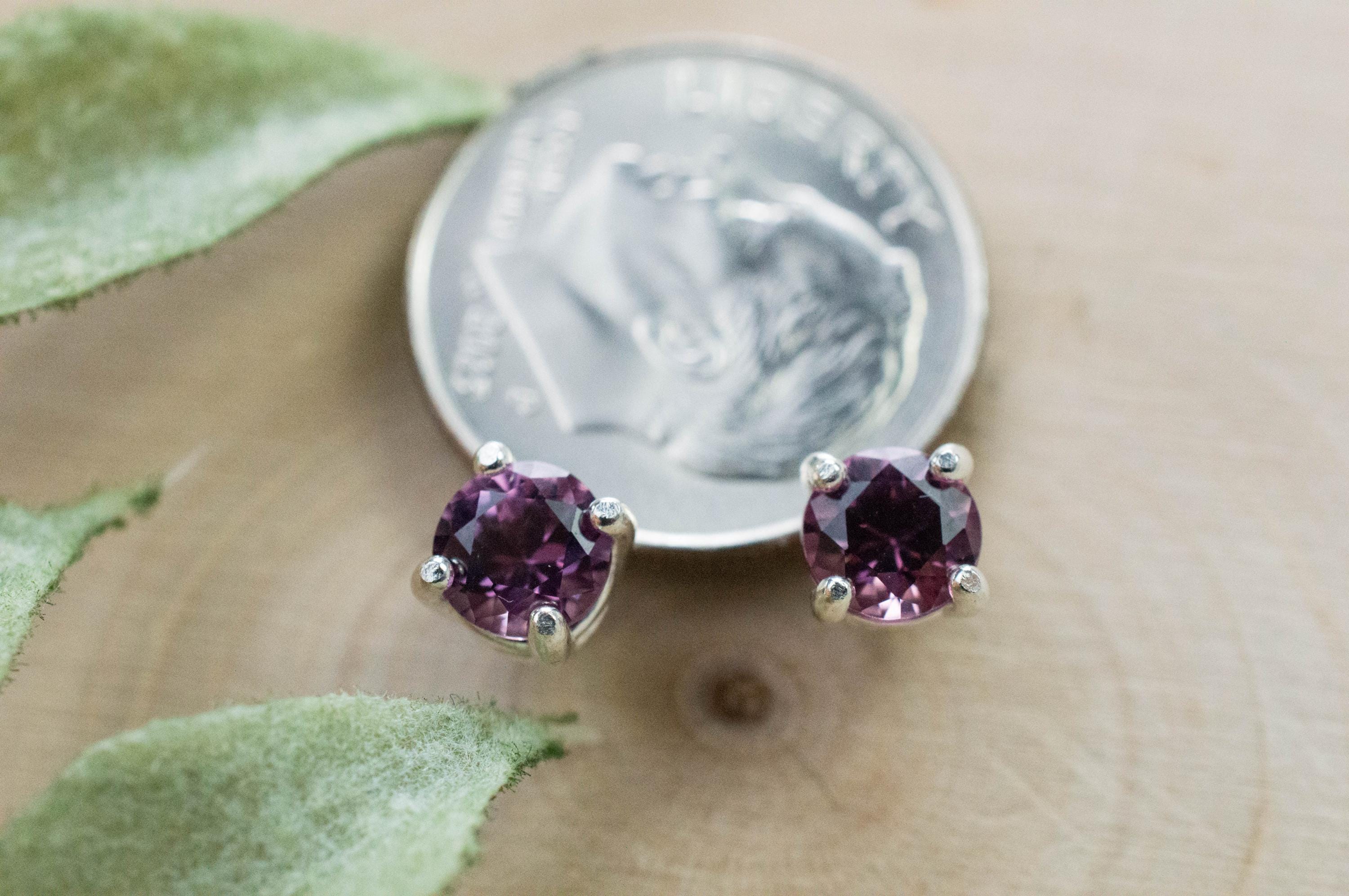 Rhodolite Garnet Earrings, Genuine Untreated Tanzanian Garnet; 1.240cts - Mark Oliver Gems
