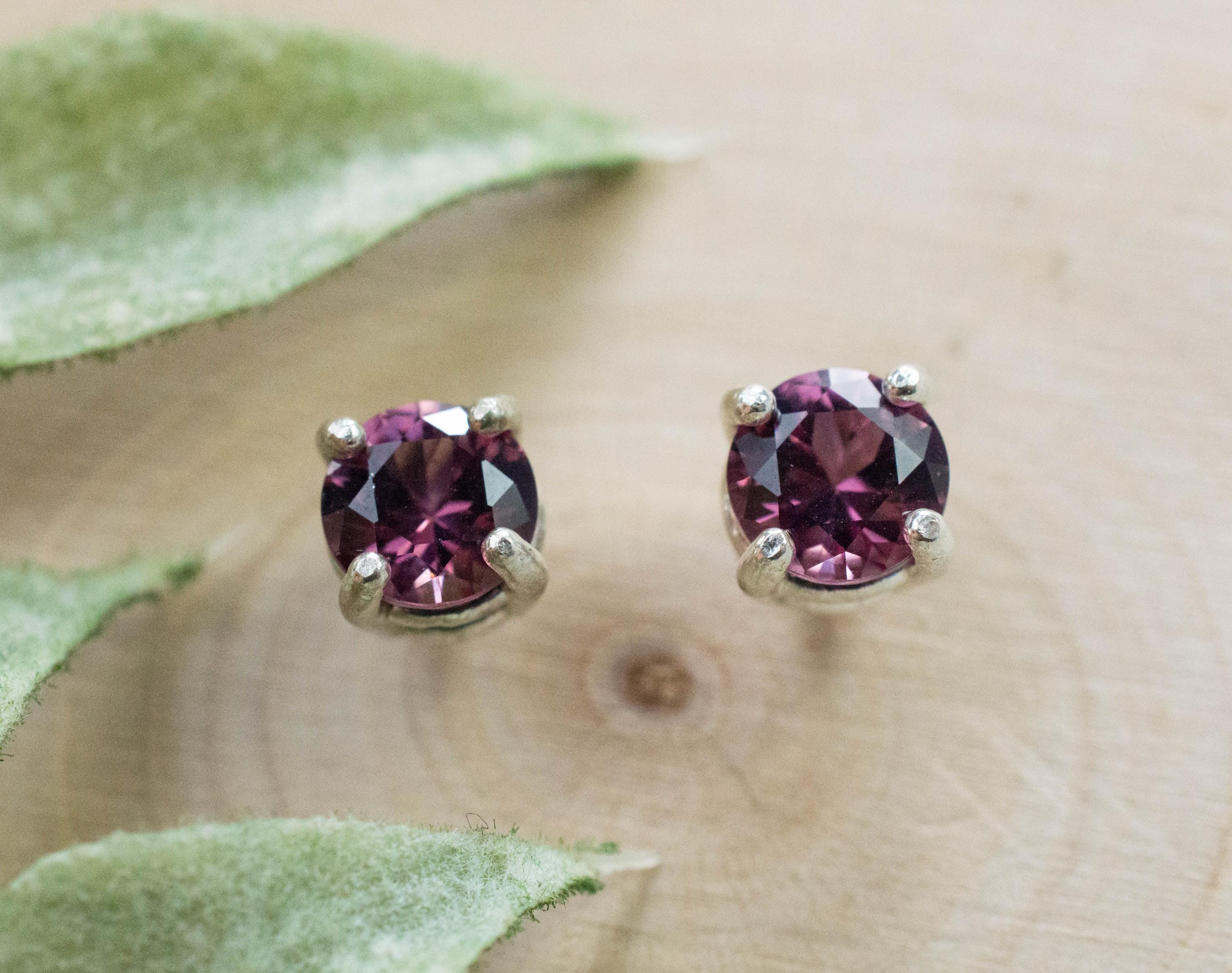 Rhodolite Garnet Earrings, Natural Untreated Tanzanian Garnet; 1.545cts - Mark Oliver Gems