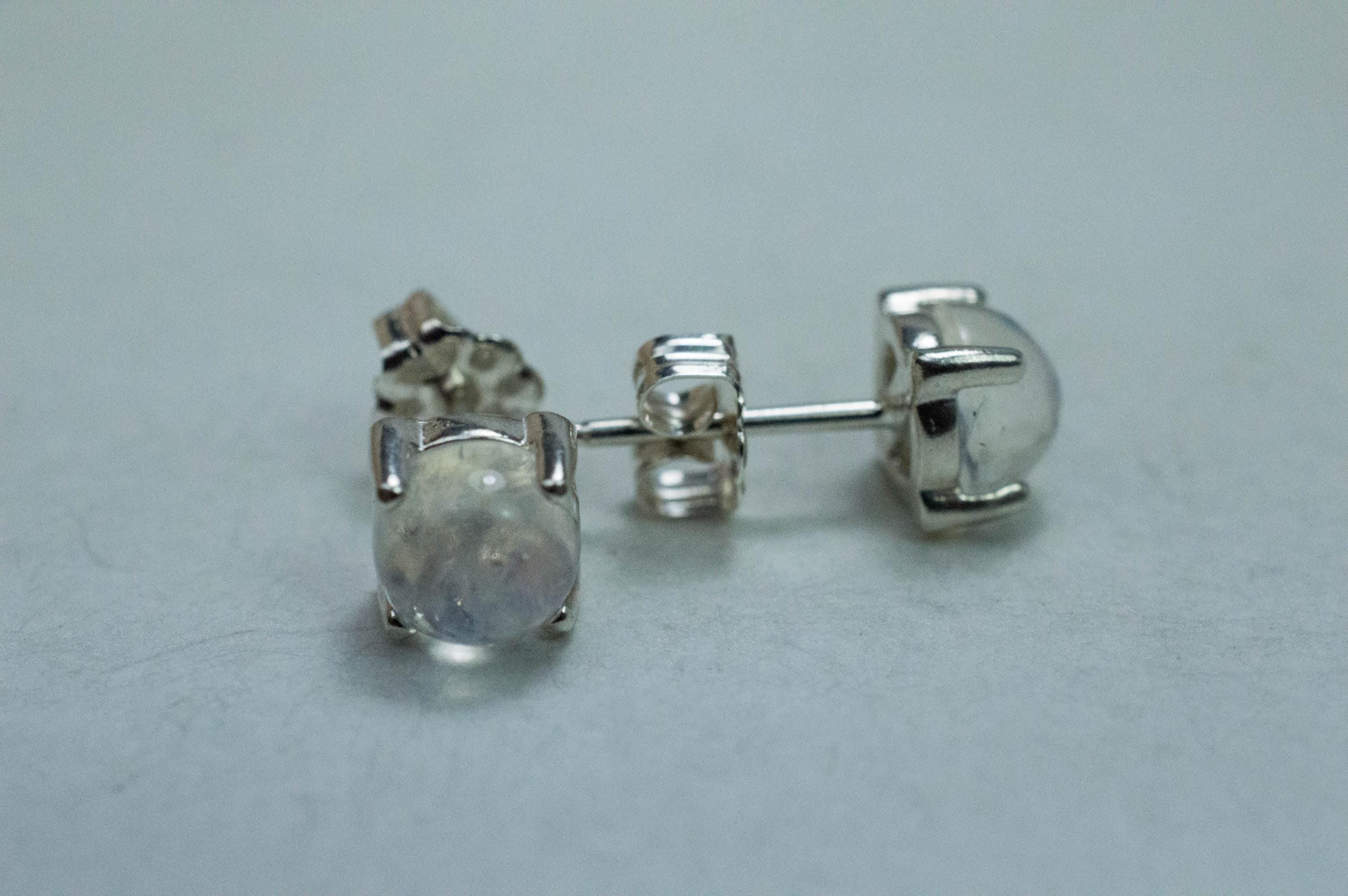 Rainbow Moonstone Earrings, Genuine Untreated India Moonstone; 2.310cts - Mark Oliver Gems