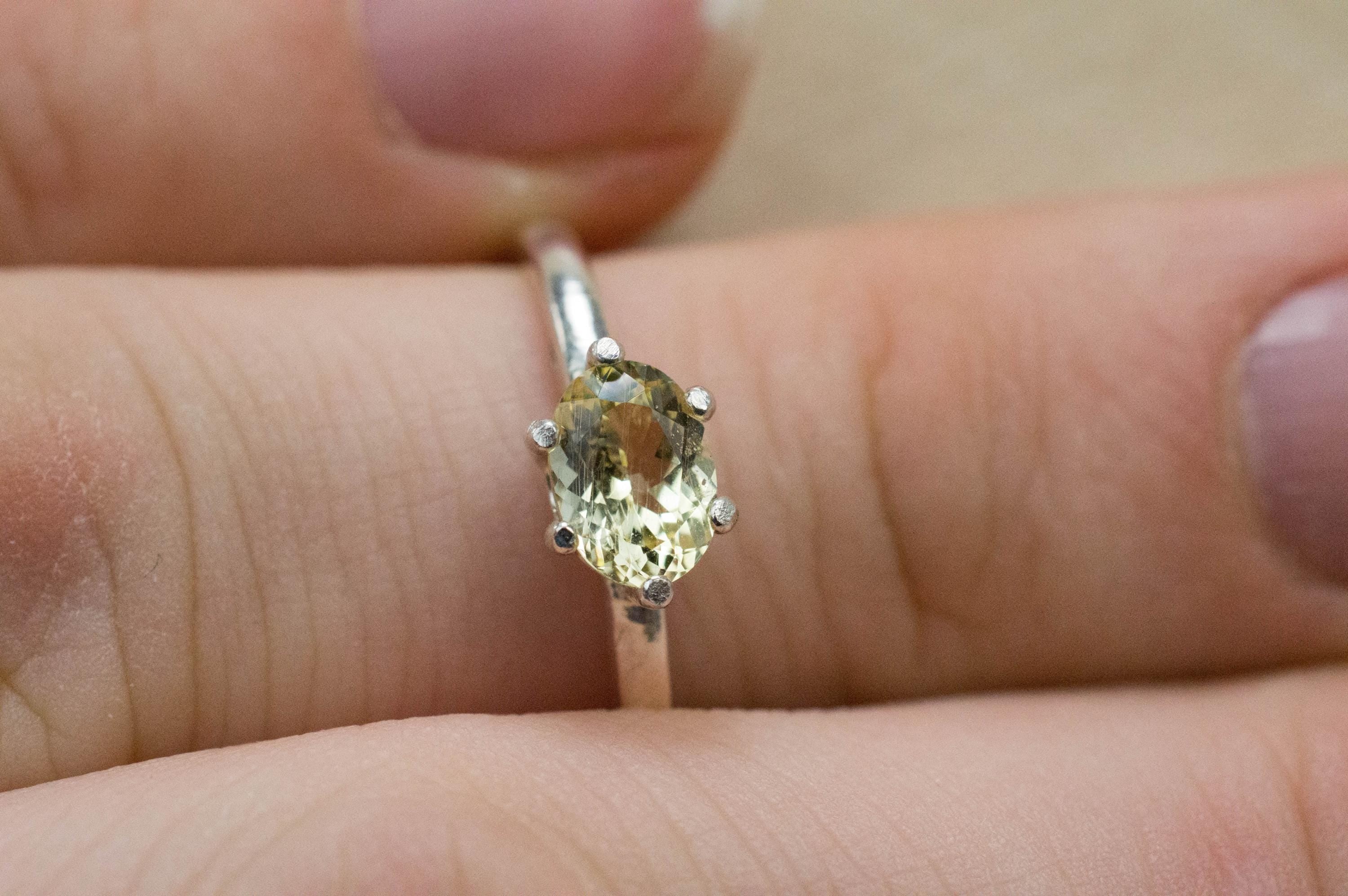 Yellow Danburite Ring; Natural Untreated Tanzanian Danburite; 0.700cts - Mark Oliver Gems