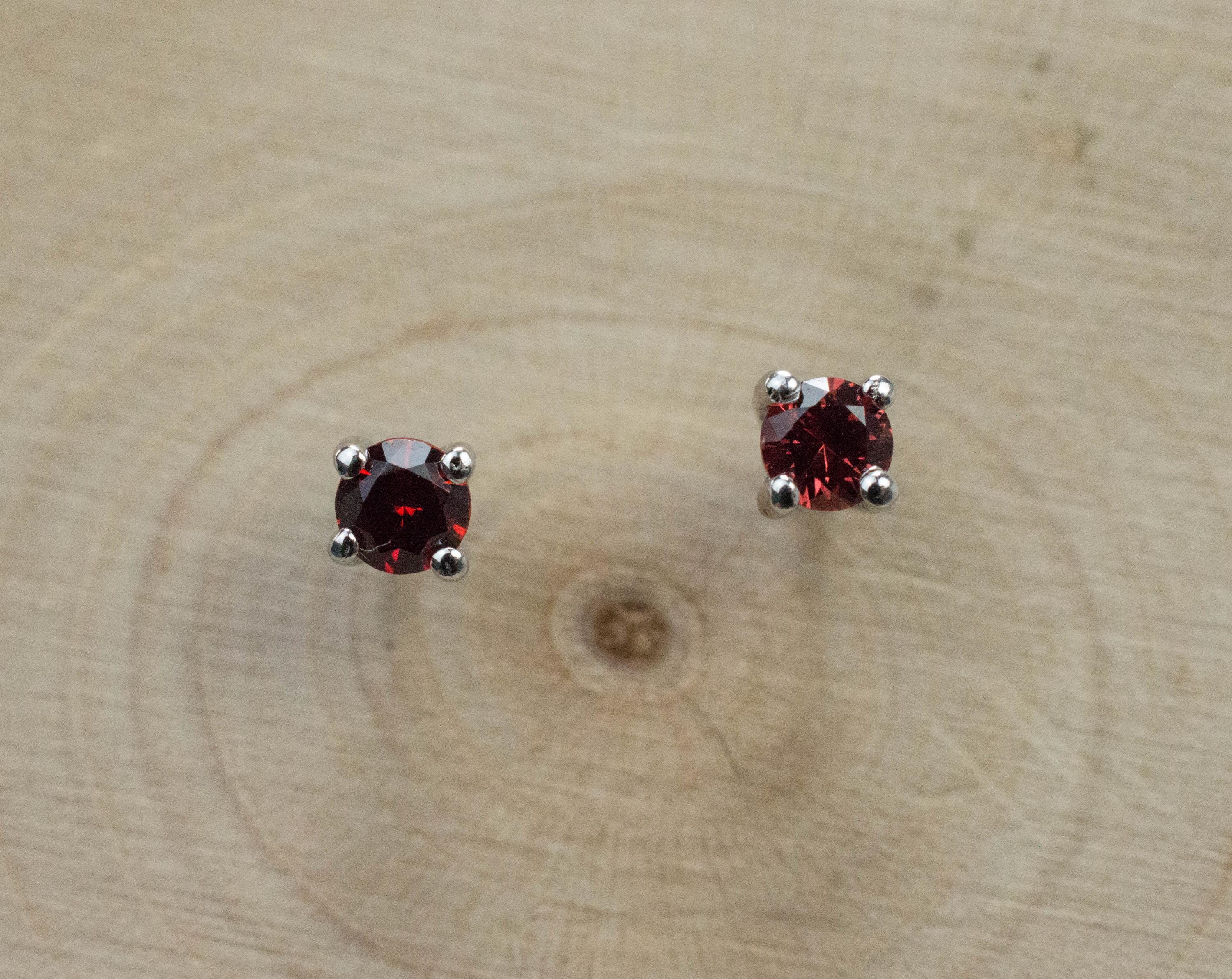 Sapphire Earrings, Natural Thailand Sapphire; 0.250cts - Mark Oliver Gems