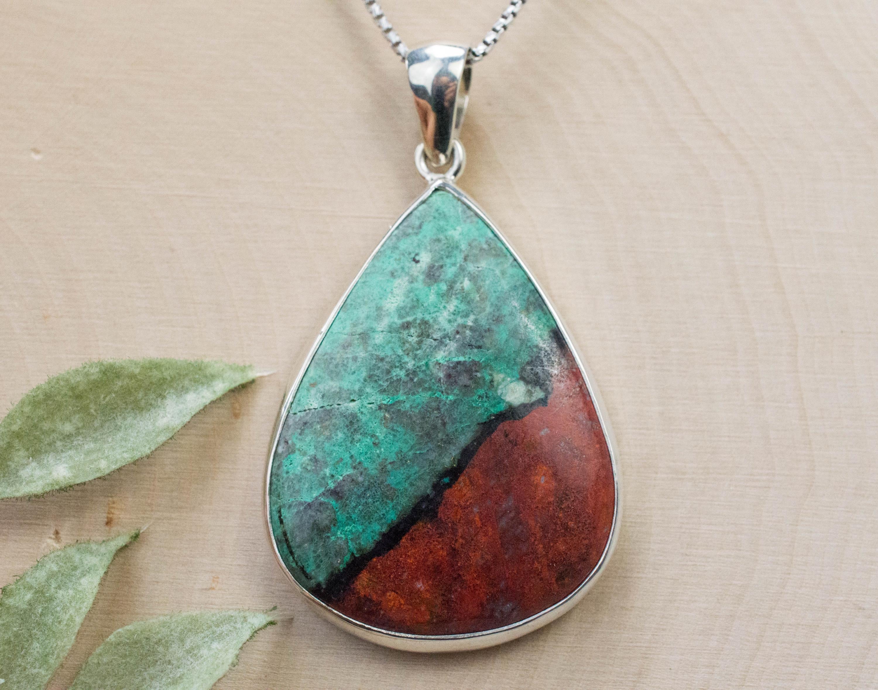 Sonora Sunset Chrysocolla Pendant; Natural Untreated Mexico Chrysocolla; Sonora Sunrise - Mark Oliver Gems