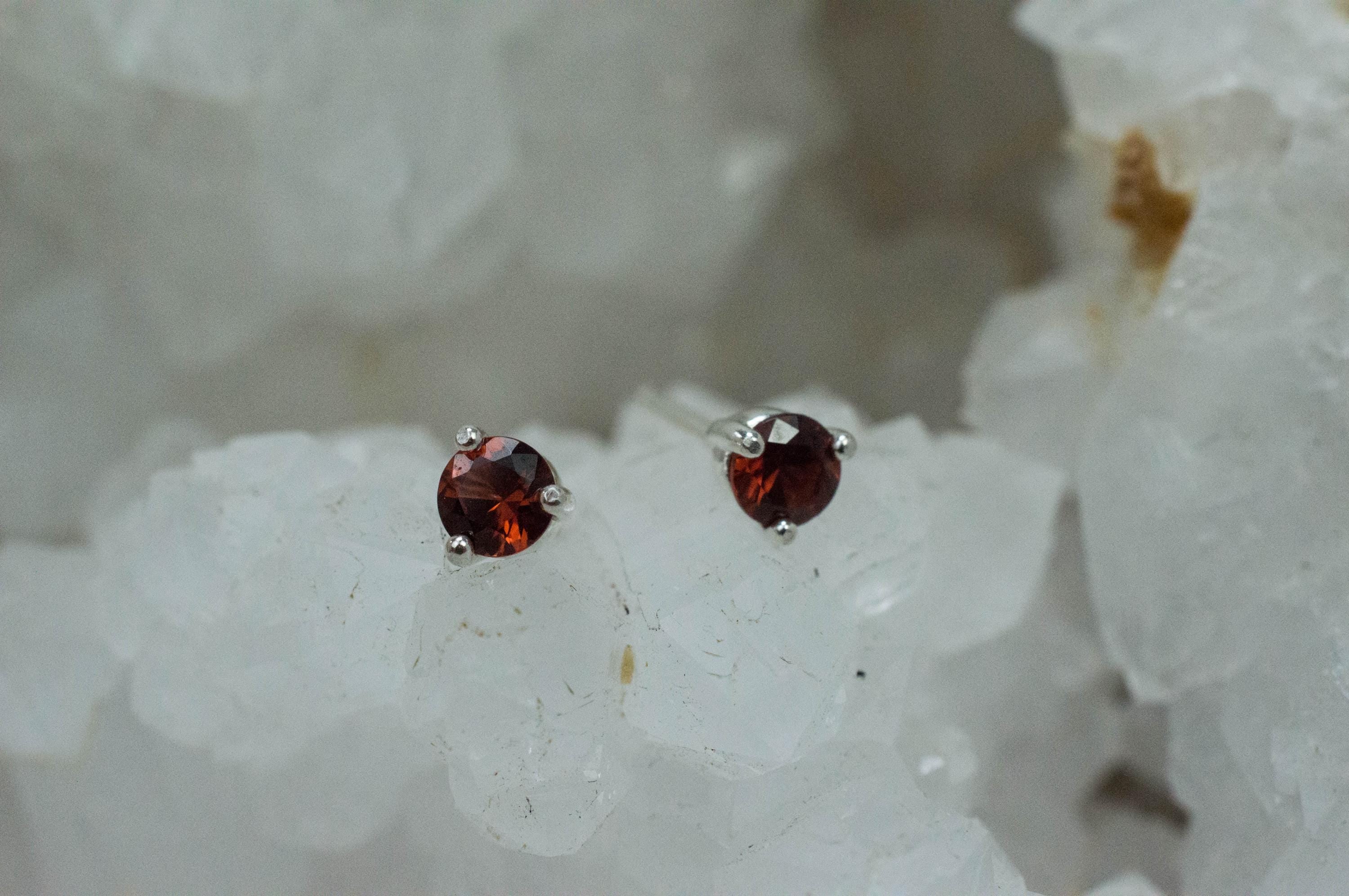 Pyrope Garnet Earrings; Genuine Untreated Madagascar Garnet; 0.560cts - Mark Oliver Gems