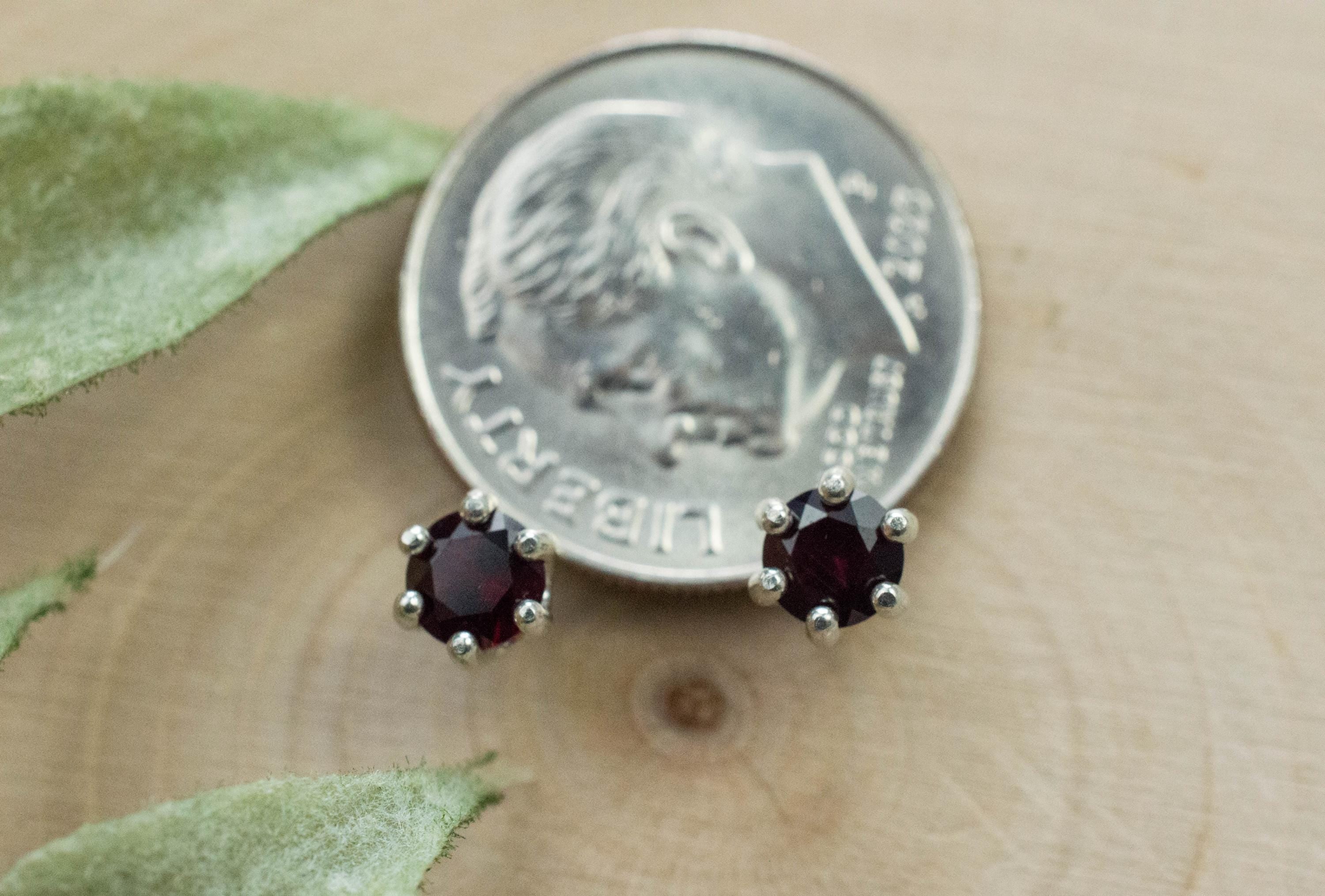 Pyrope Garnet Earrings; Genuine Untreated Madagascar Garnet; 0.570cts - Mark Oliver Gems