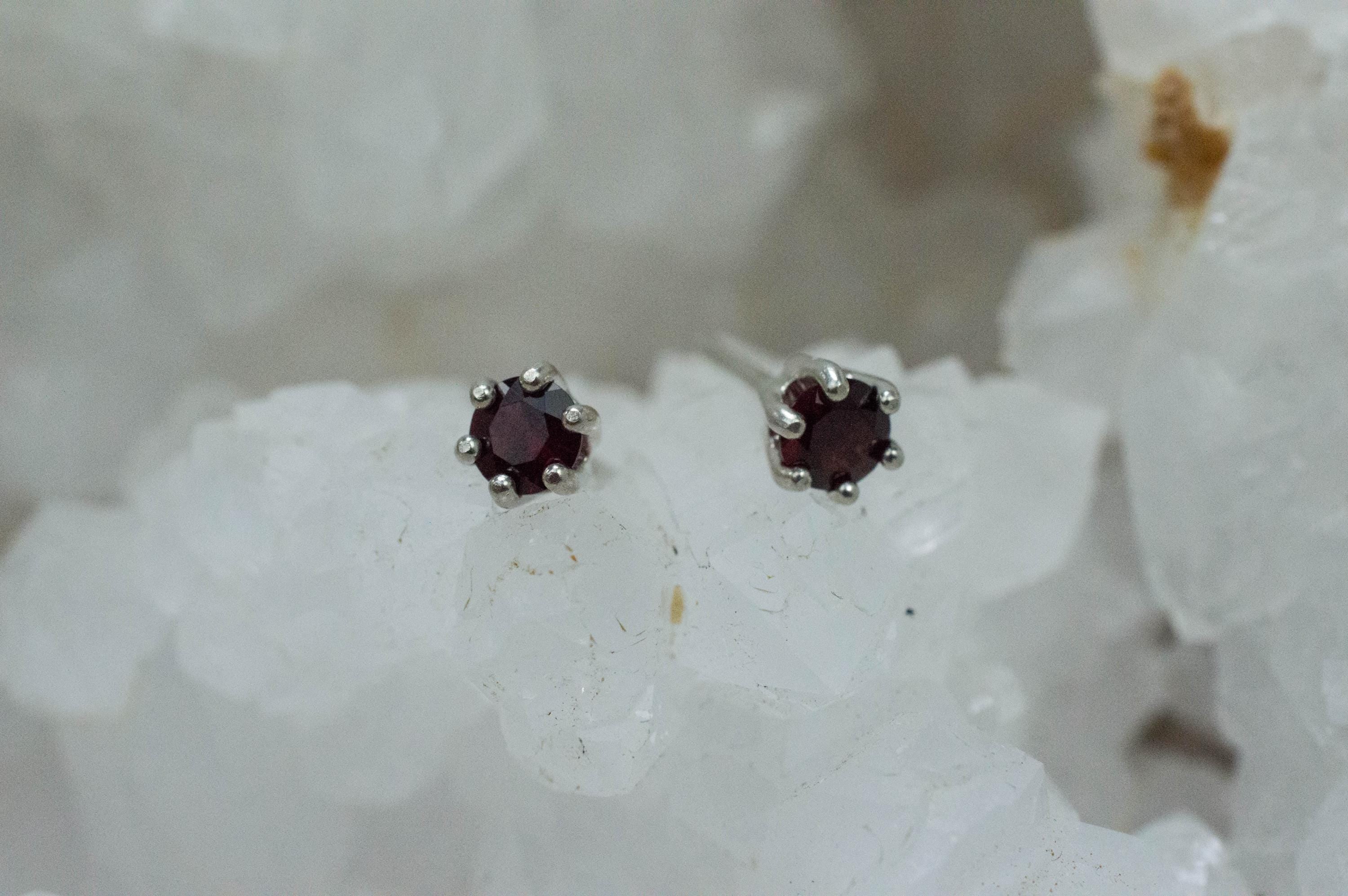 Pyrope Garnet Earrings; Genuine Untreated Madagascar Garnet; 0.570cts - Mark Oliver Gems
